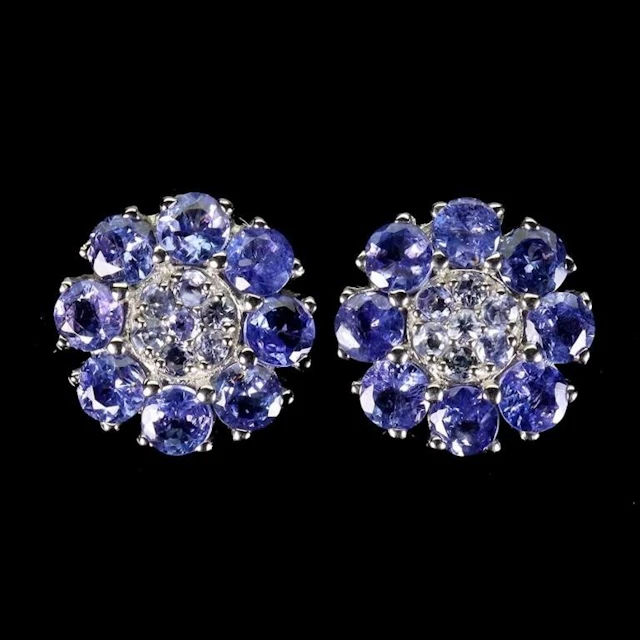 Natural Unheated Tanzanite Earrings
