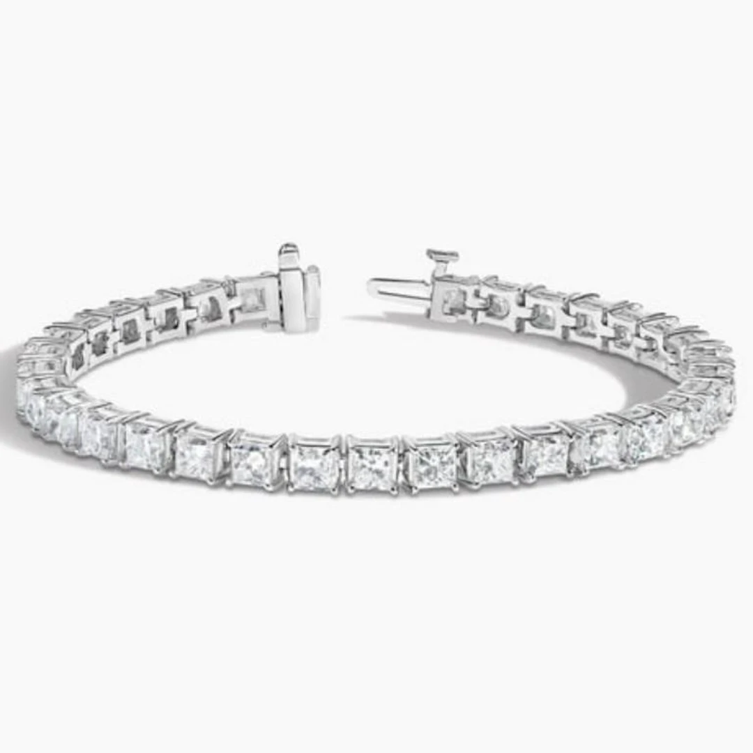 18k Gold & Princess White Diamonds 23.72 Cts Brace
