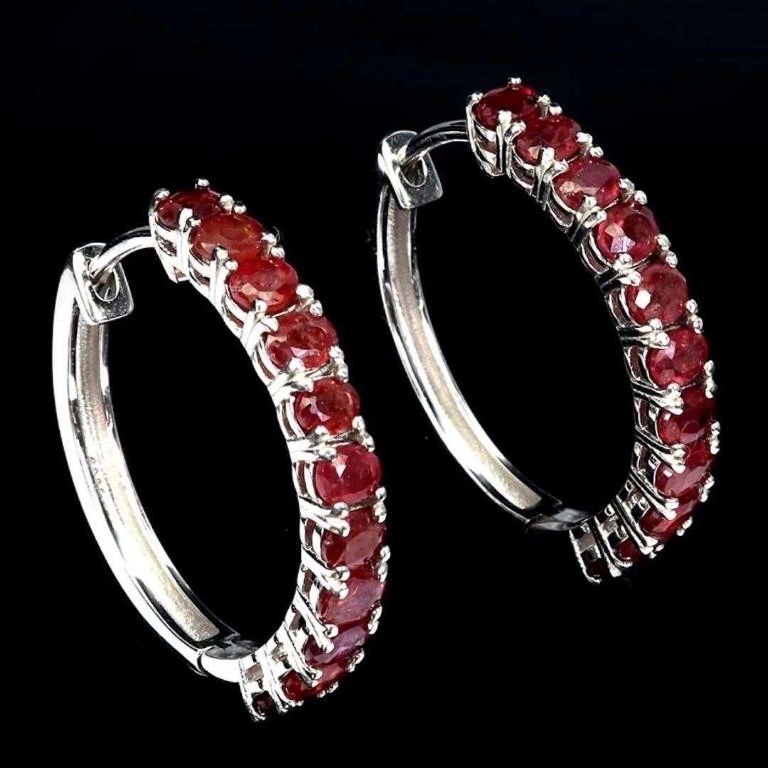 Natural Pigeon Blood Red Ruby Earrings