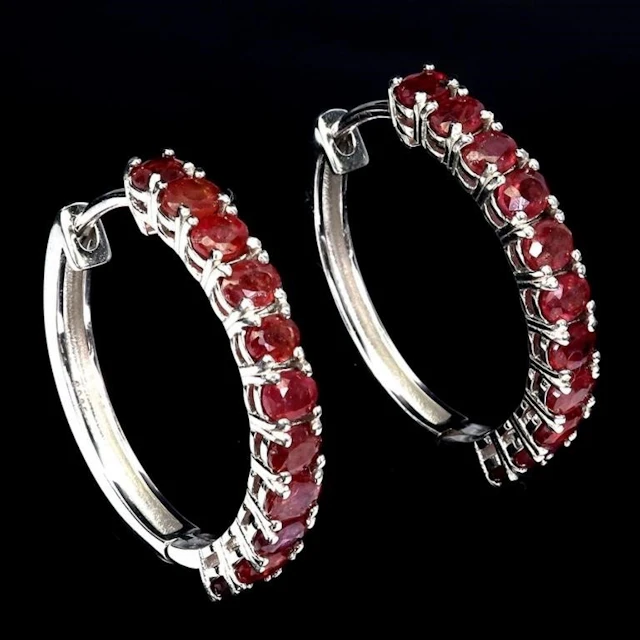 Natural Pigeon Blood Red Ruby Earrings