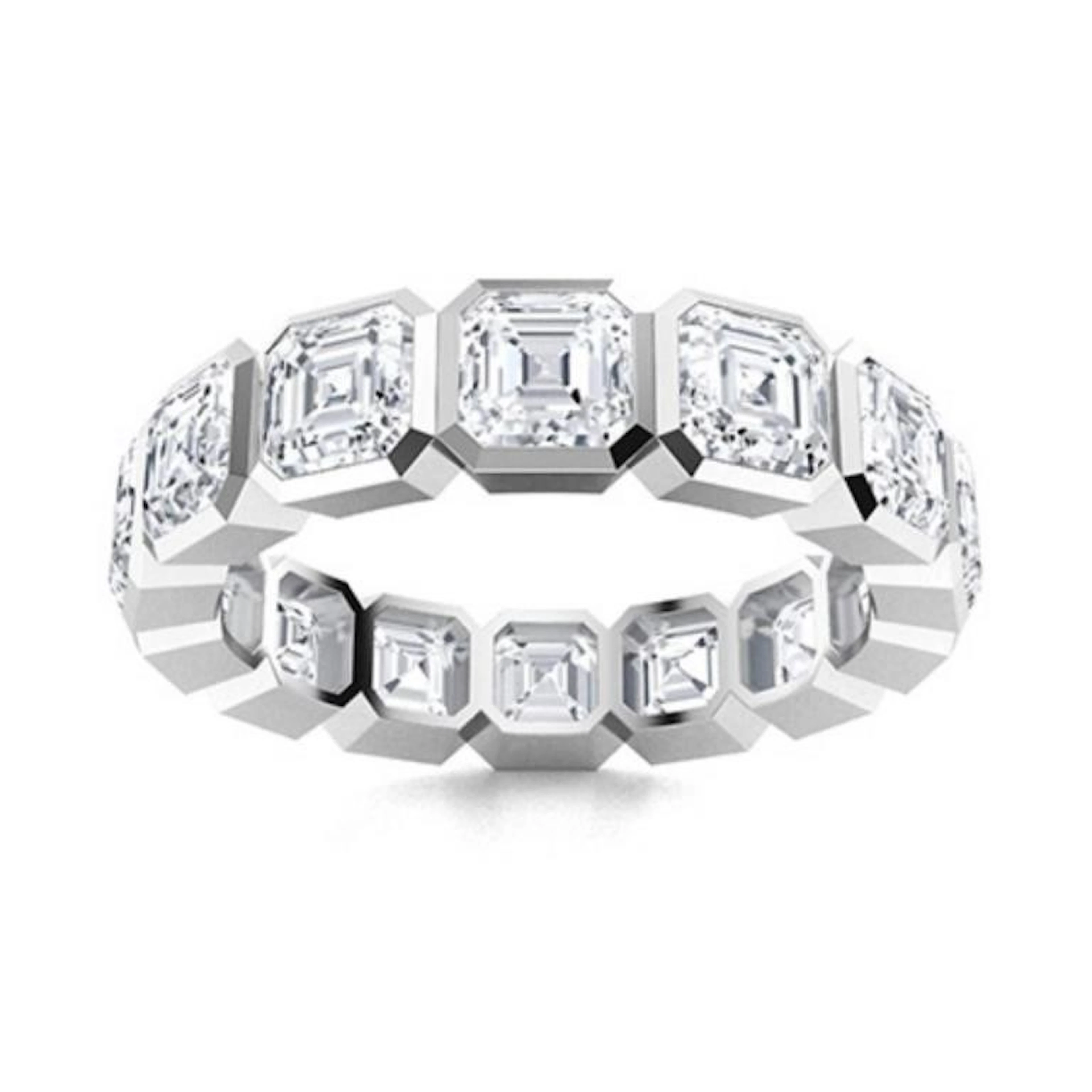 Gold White Diamond 3.50 Cts Eternity Ring