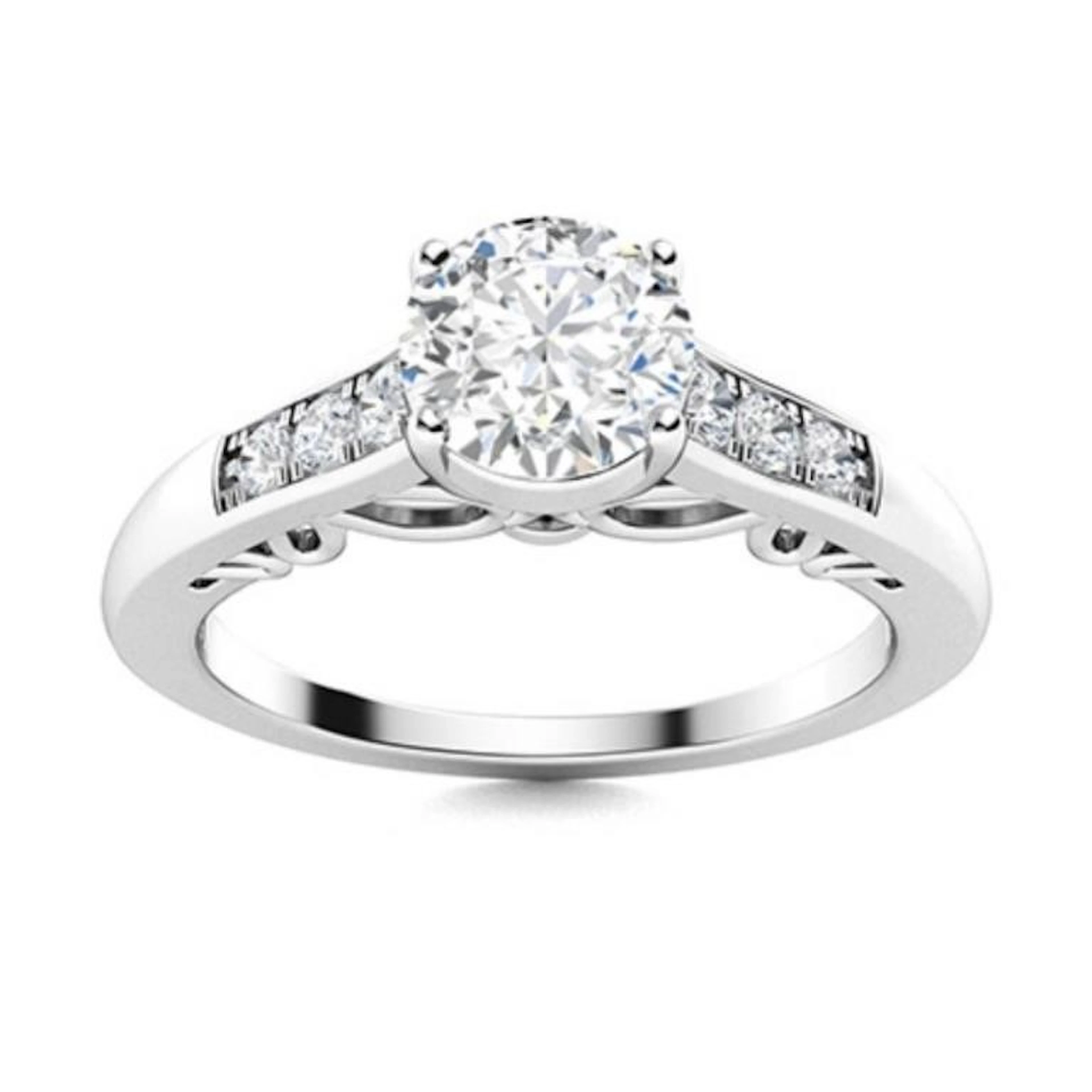 Gold & Brilliant White Diamond 1.04 Cts Ring - E/V