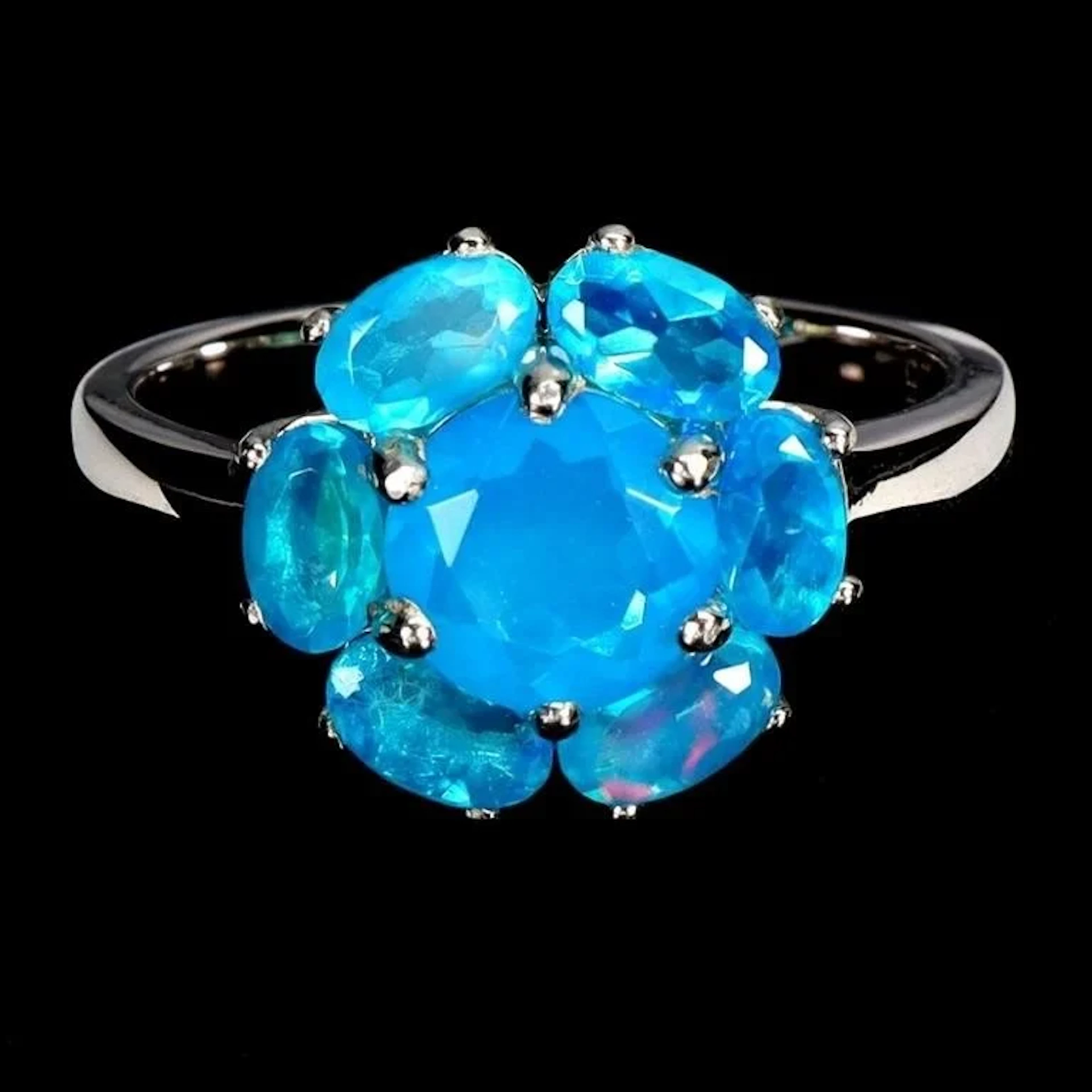 Natural Ethopian Blue Opal Ring