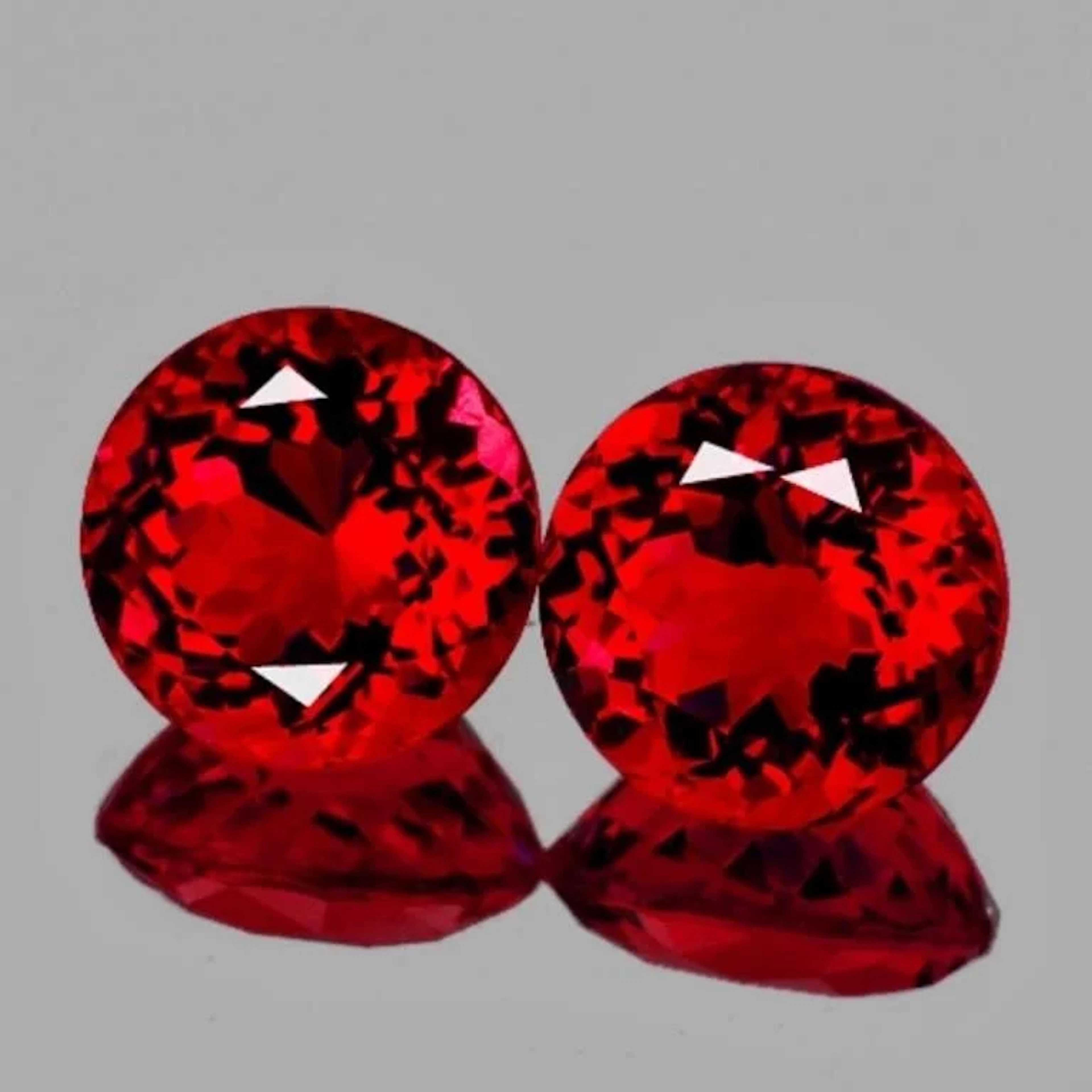 Natural Crimson Red Brazil Topaz Pair {Flawless-V