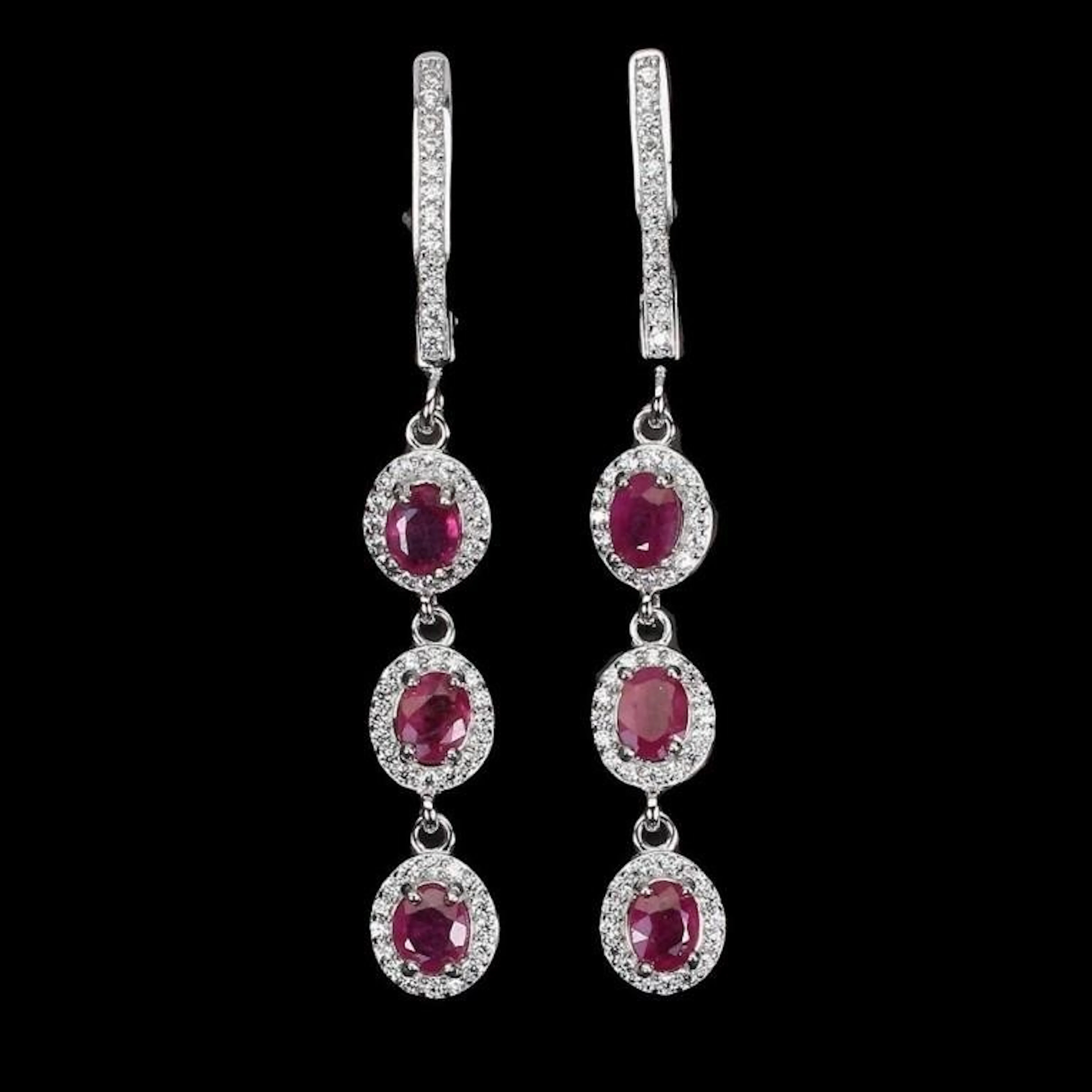 Natural Pigeon Blood Red Ruby Earrings