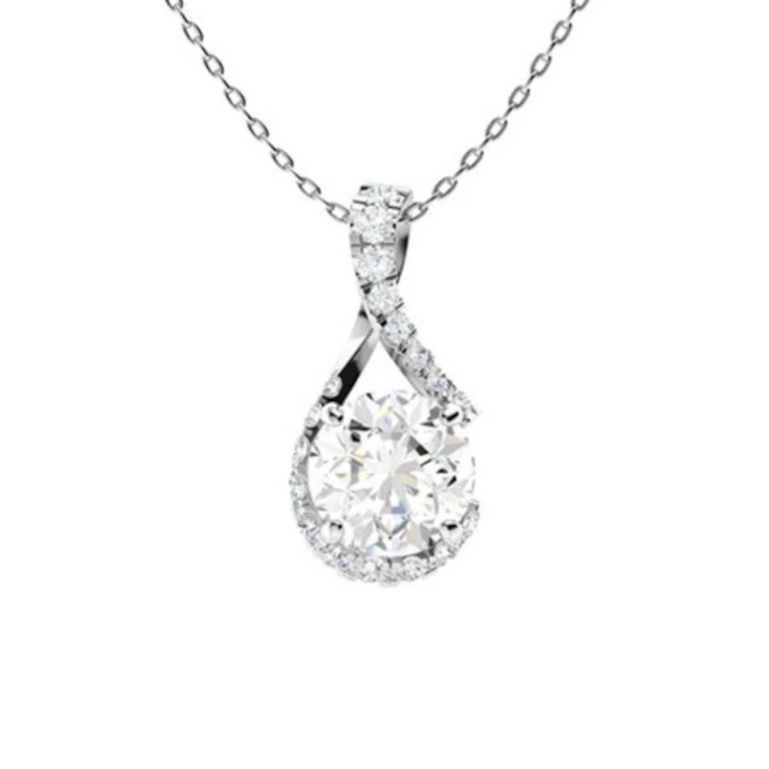 Gold & White Diamonds 3 Cts Necklace - E/VVS