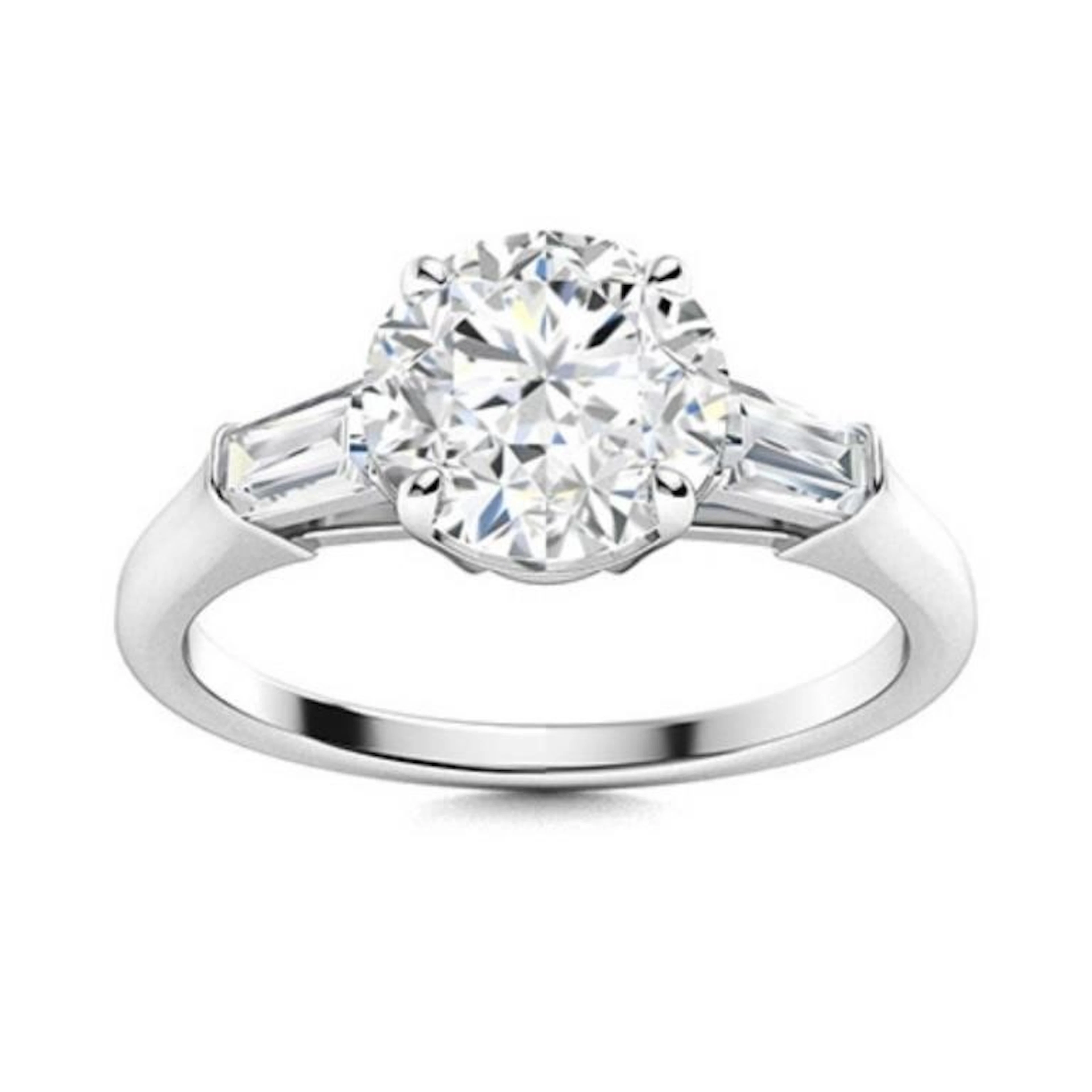 Gold & Brilliant White Diamond 1.50 Cts Ring - E/V