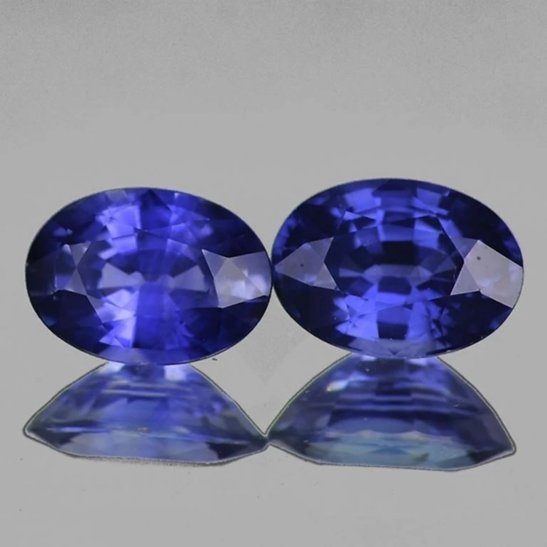 Natural Intense Blue Sapphire Pair {Flawless-VVS}
