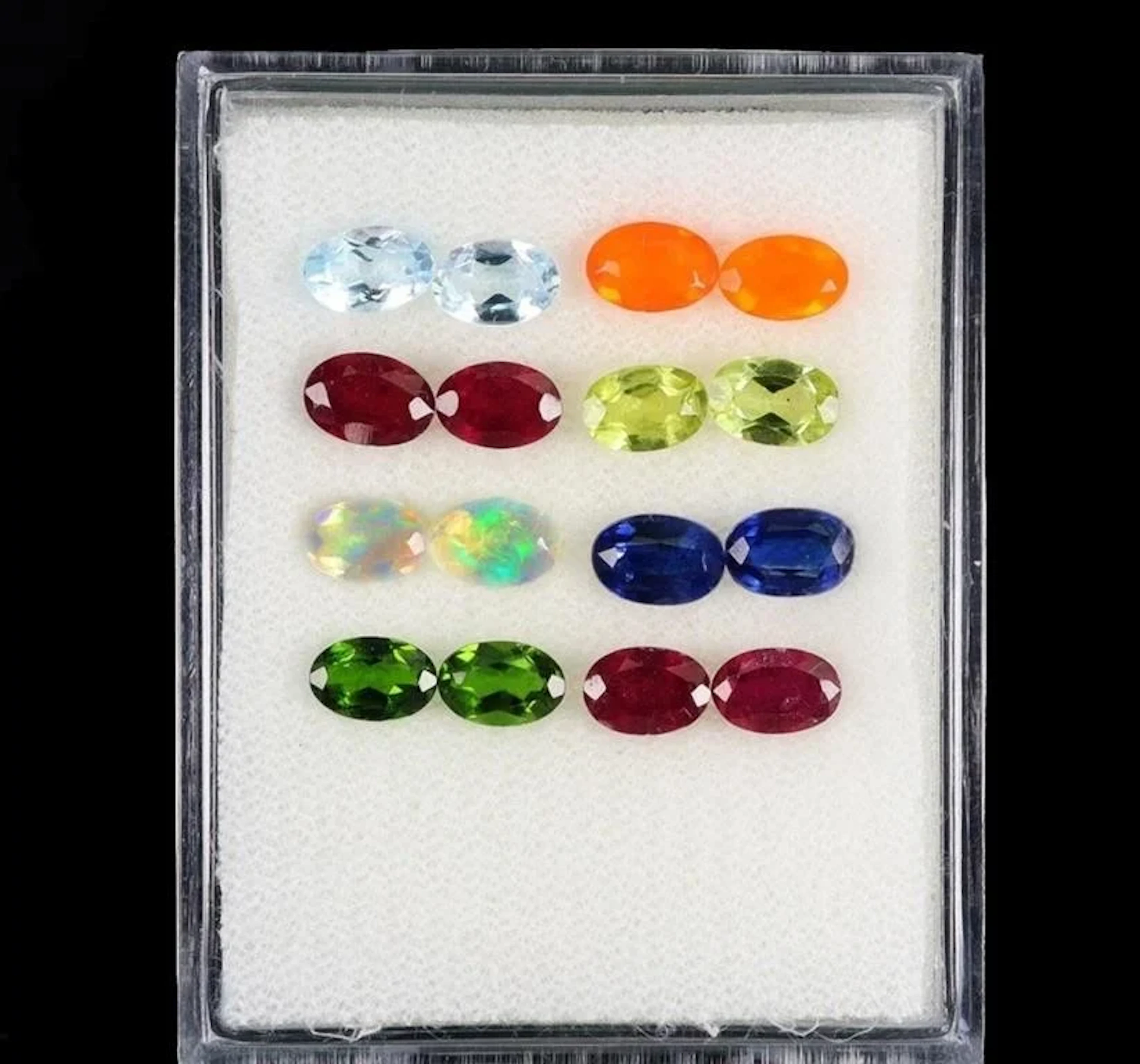 Natural Multi Stone 8 Pairs 6x4 MM