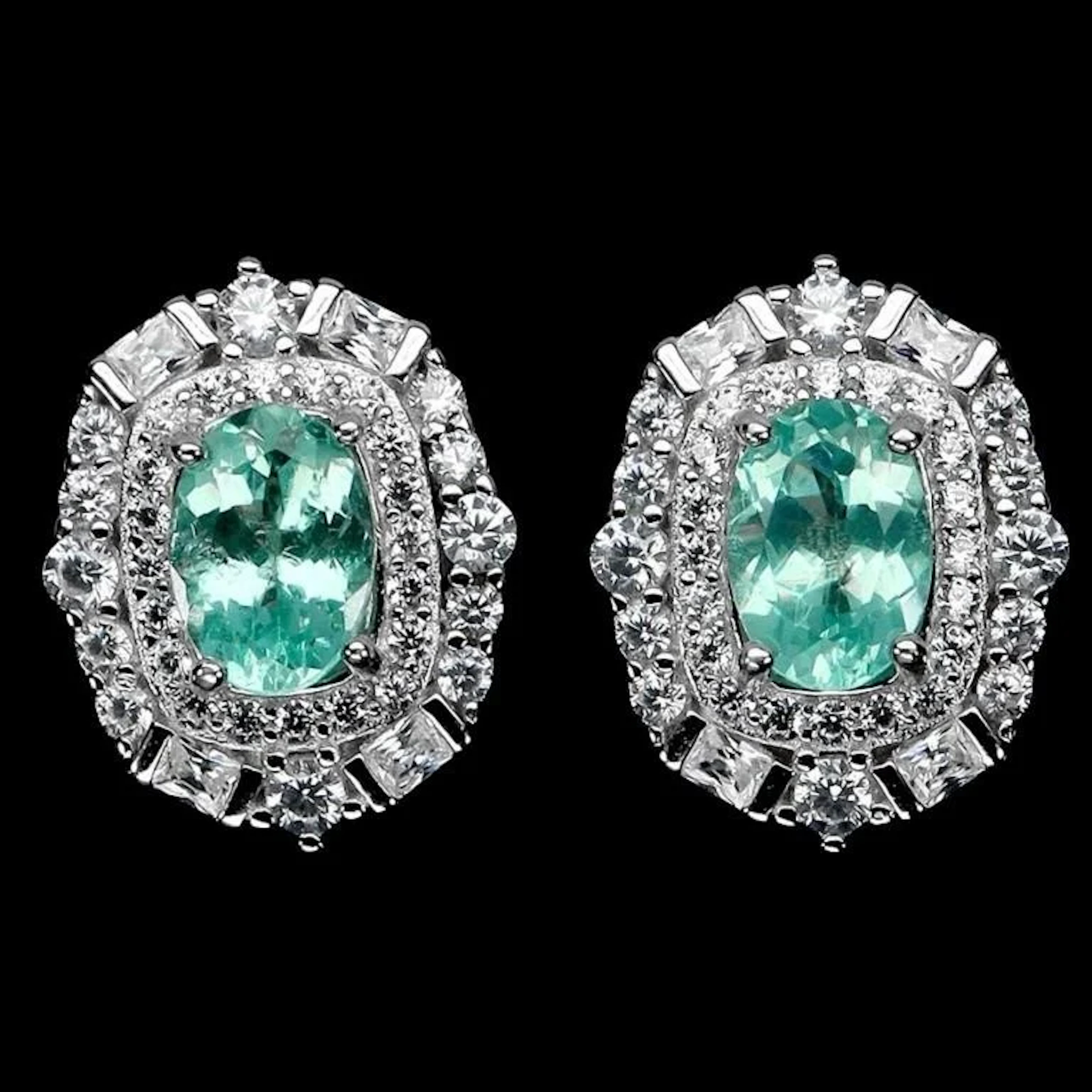 Natural Paraiba Brazil Apatite Earrings