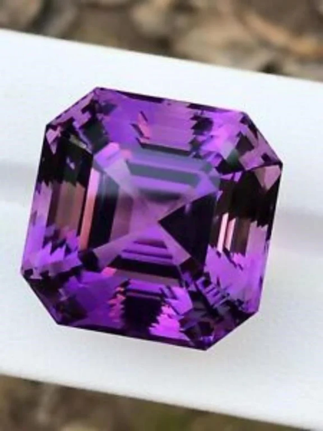 Natural Asscher Purple Amethyst 20.00 MM - FL/VVS