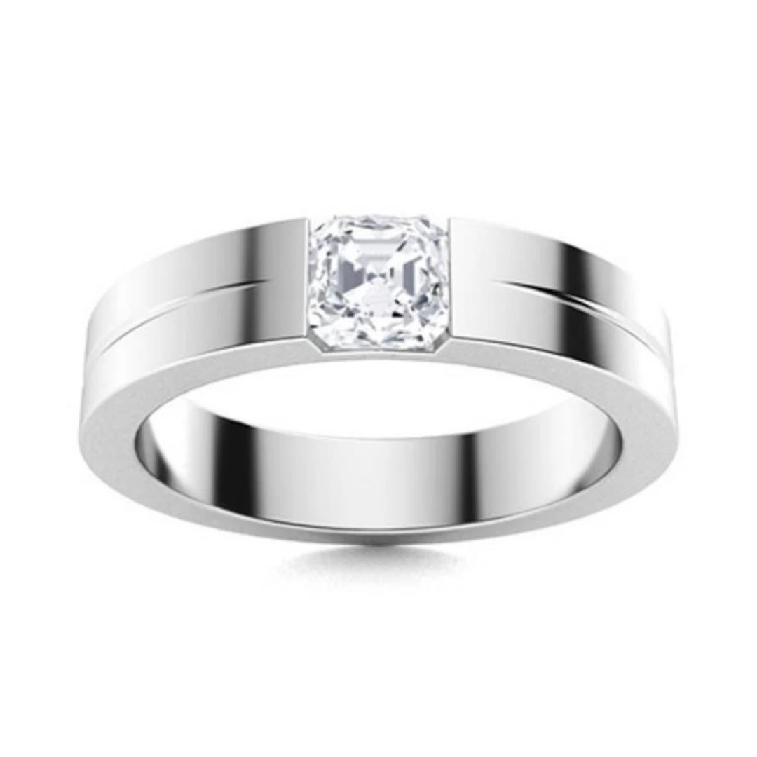 Gold & Brilliant White Diamond 1 Cts Ring - E/VVS