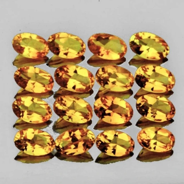 Natural Golden Yellow Citrine 16 Pcs (Flawless-VVS
