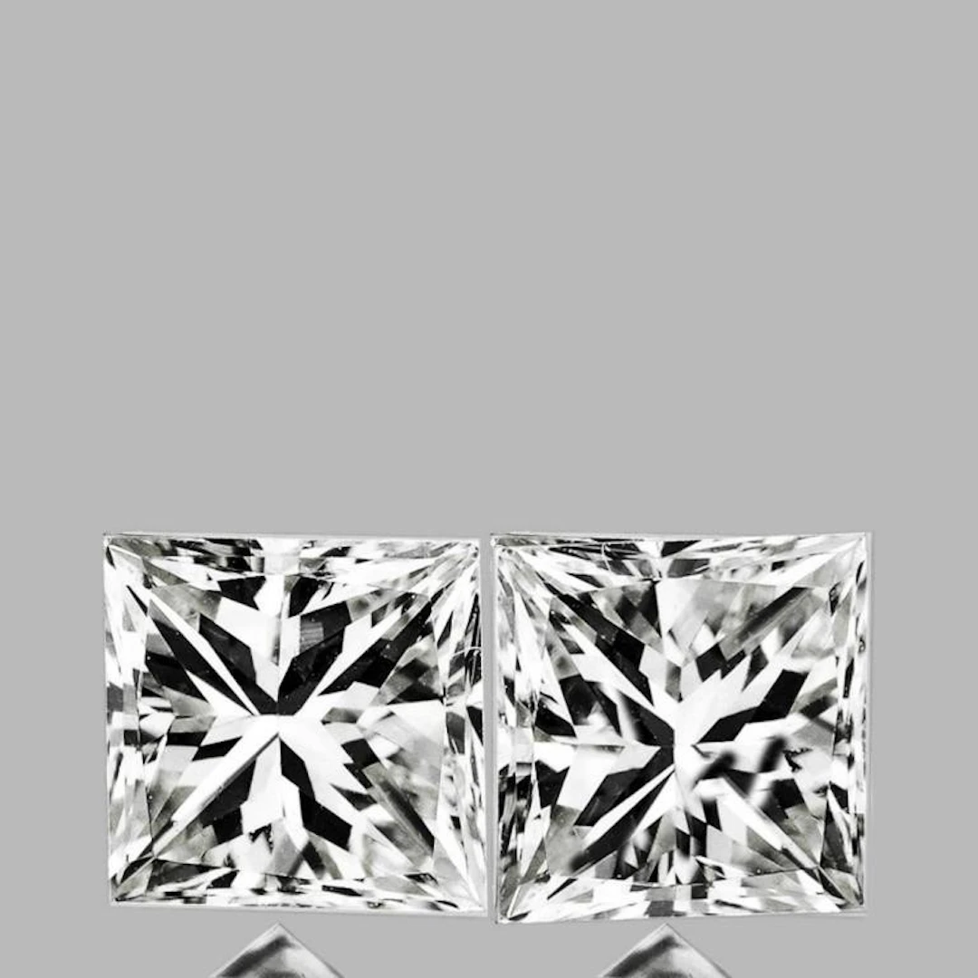 Lab Princess Diamond Pair 5.00 Cts - E/VVS