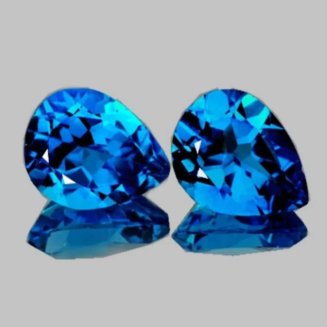Natural Premium AAA Swiss Blue Topaz Pair - FL
