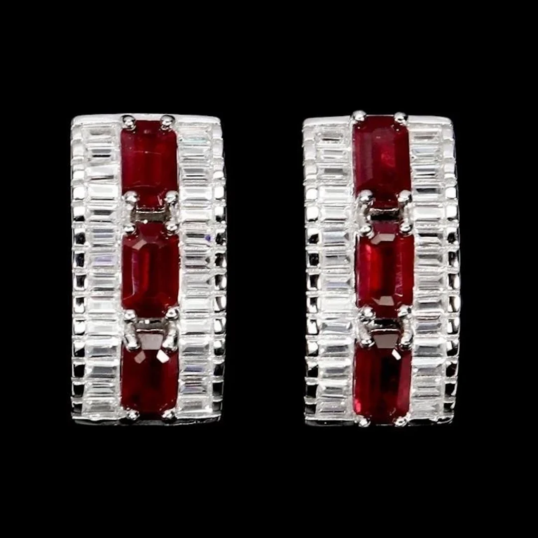 Natural Pigeon Blood Red Ruby EarRings