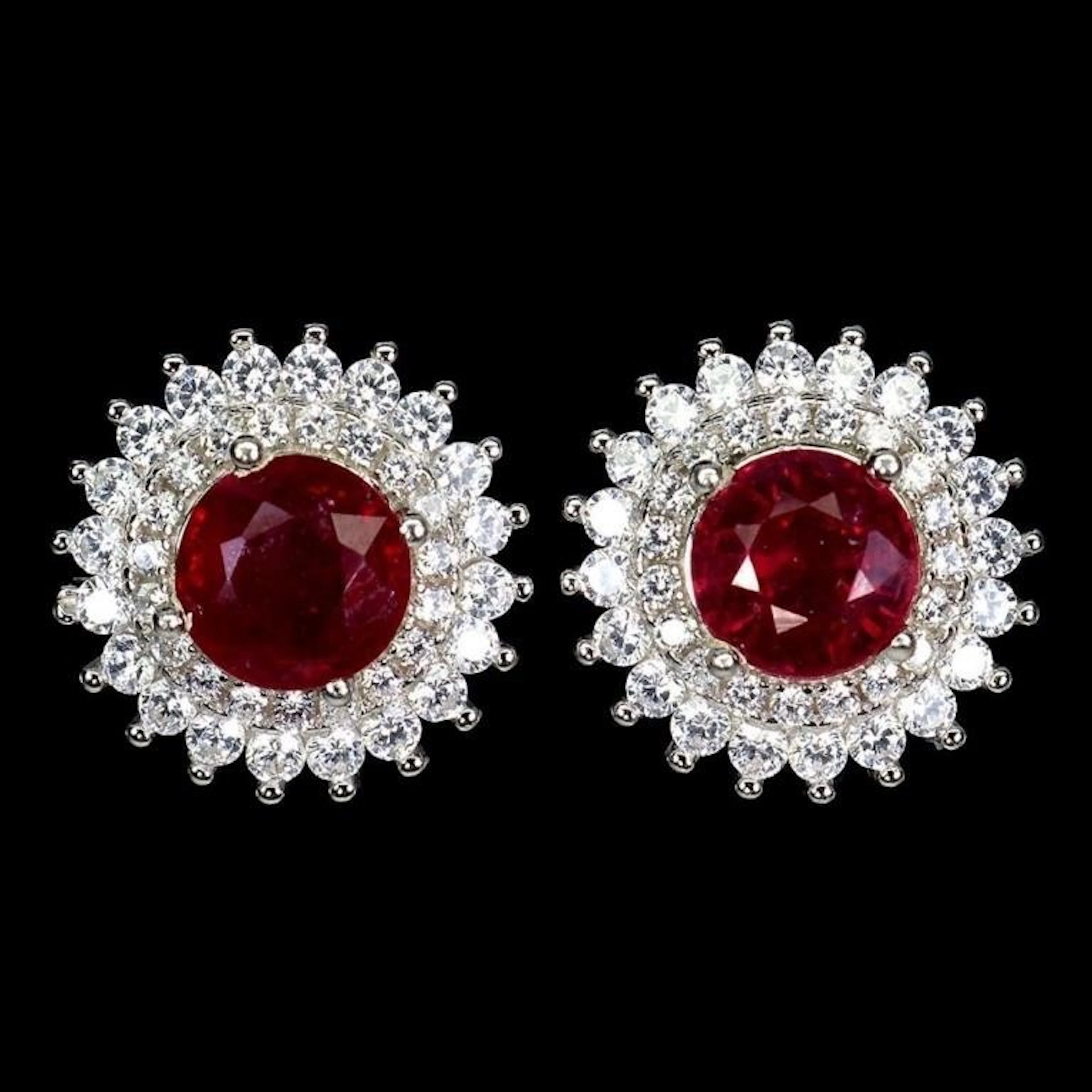 Natural Pigeon Blood Red Ruby Earrings