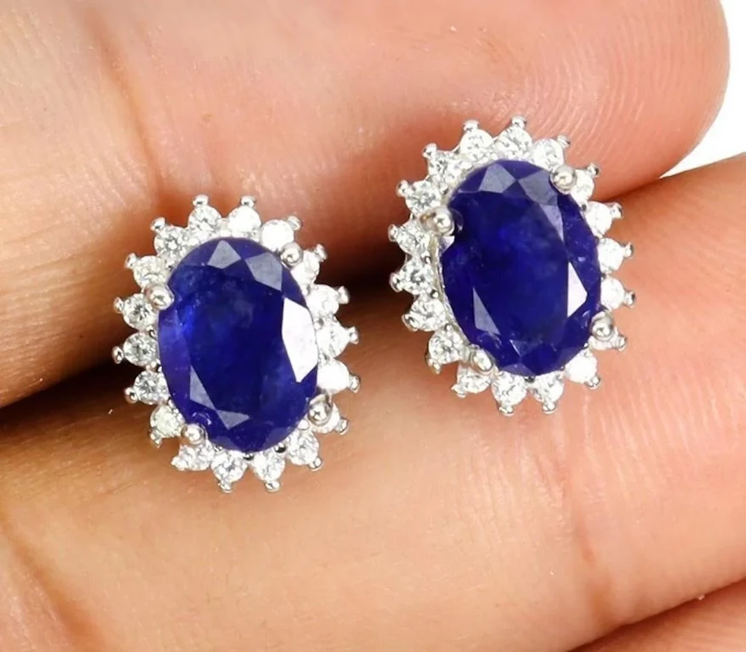 Natural Blue Sapphire EarStuds