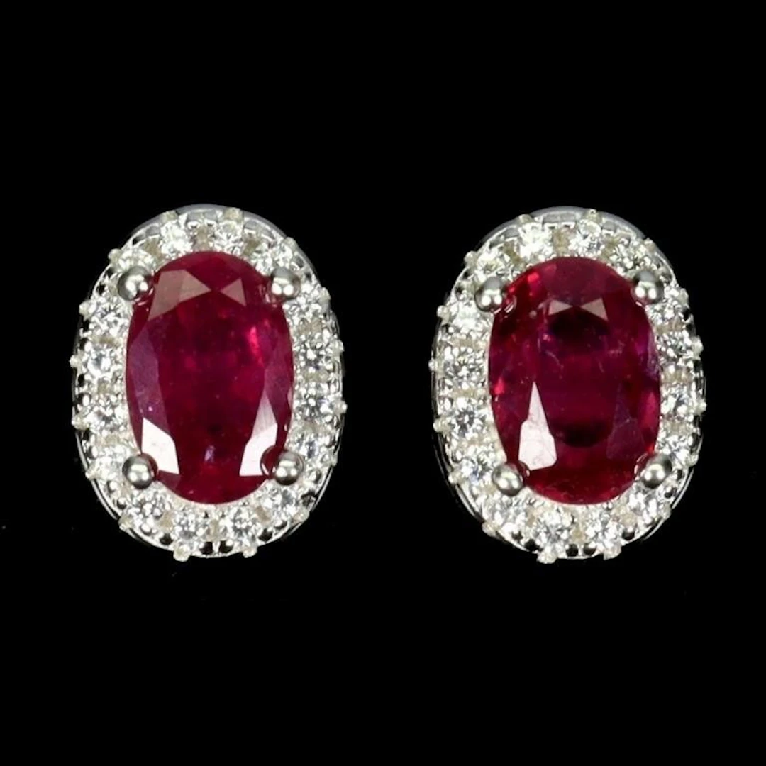 Natural Pigeon Blood Red Ruby Earrings