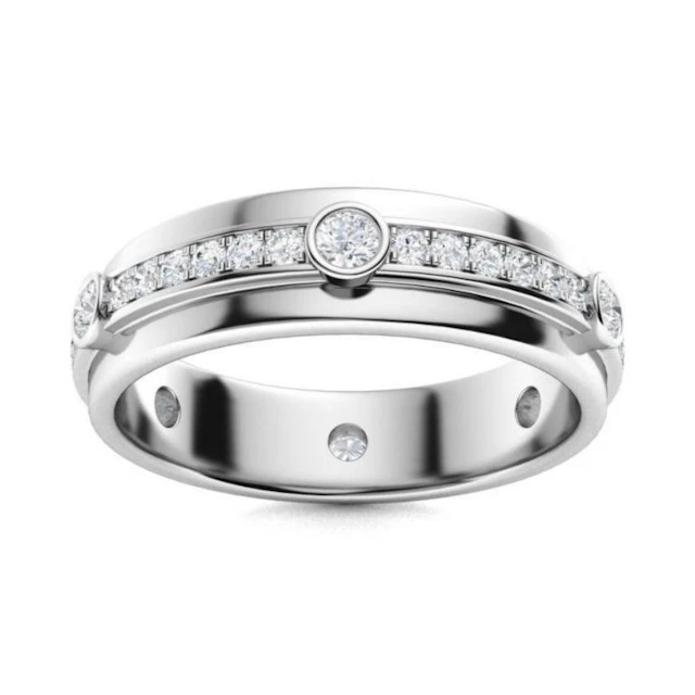 Gold & White Diamond 3 Cts Ring