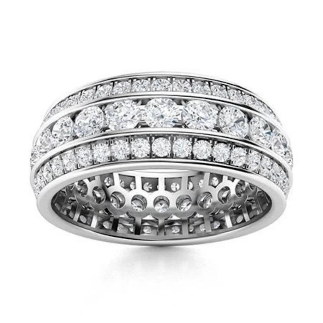 Gold & White Diamond 7.00 Cts Eternity Ring