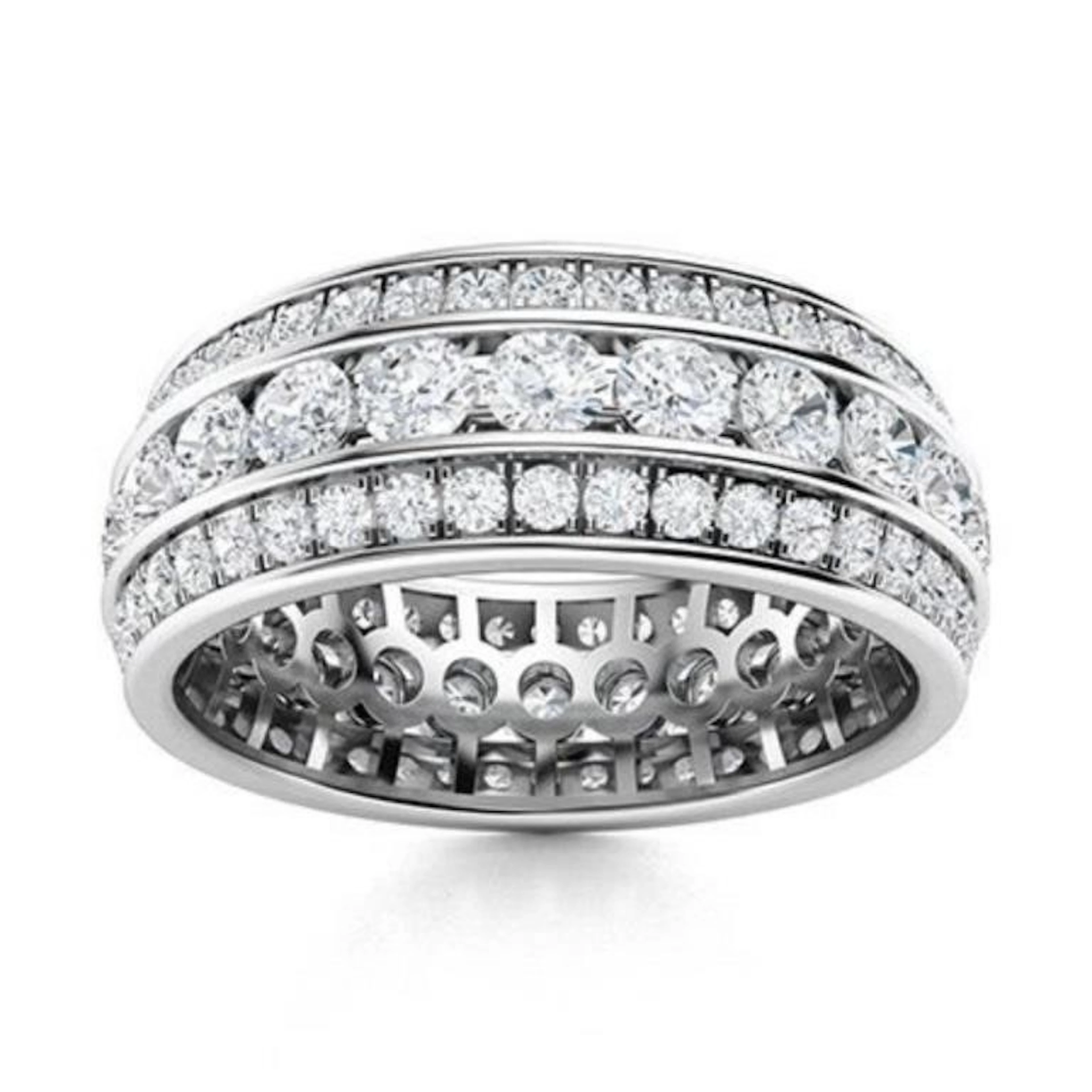 Gold & White Diamond 7.00 Cts Eternity Ring
