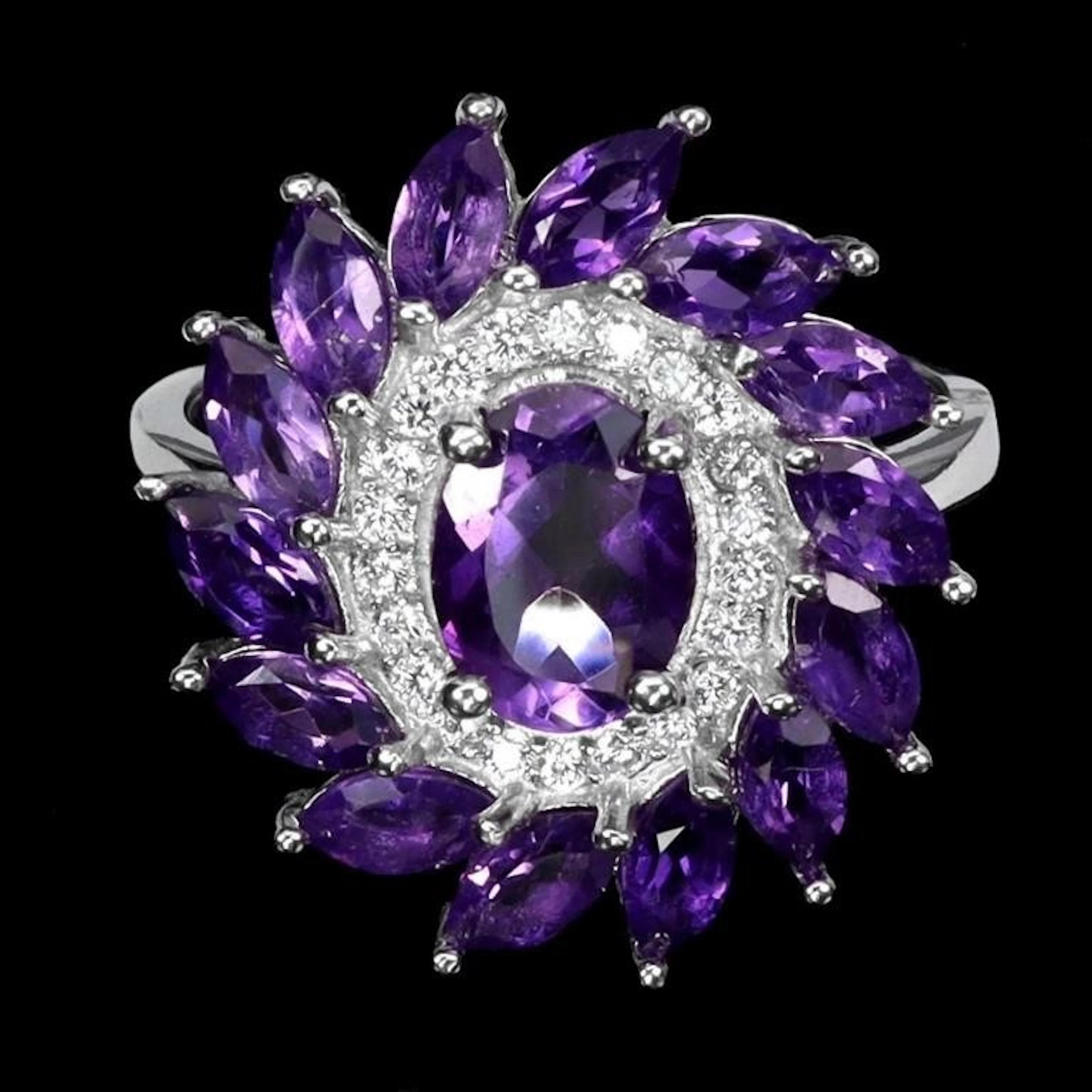 Natural Uruguay Amethyst Ring