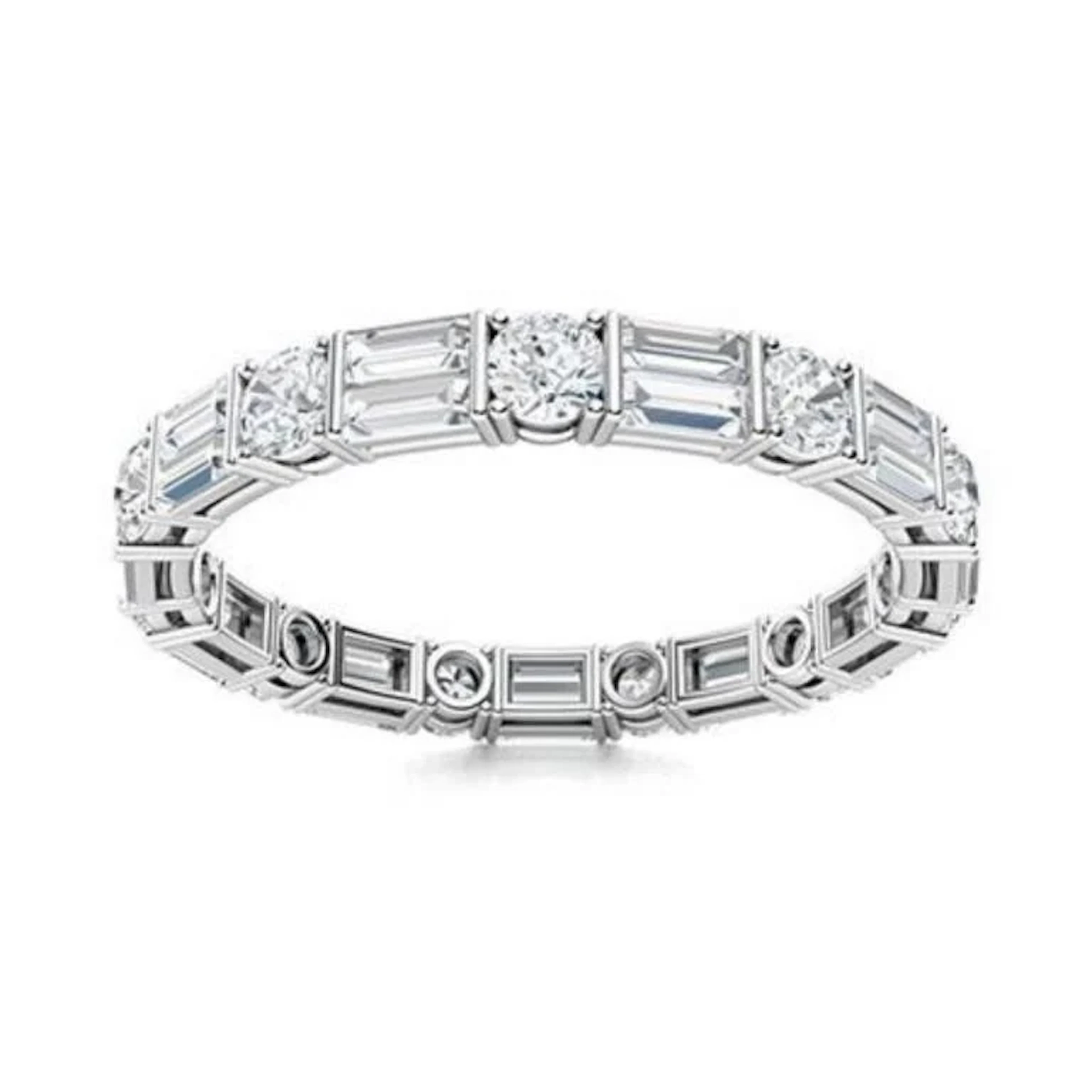 Gold & White Diamond 4 Cts Eternity Ring