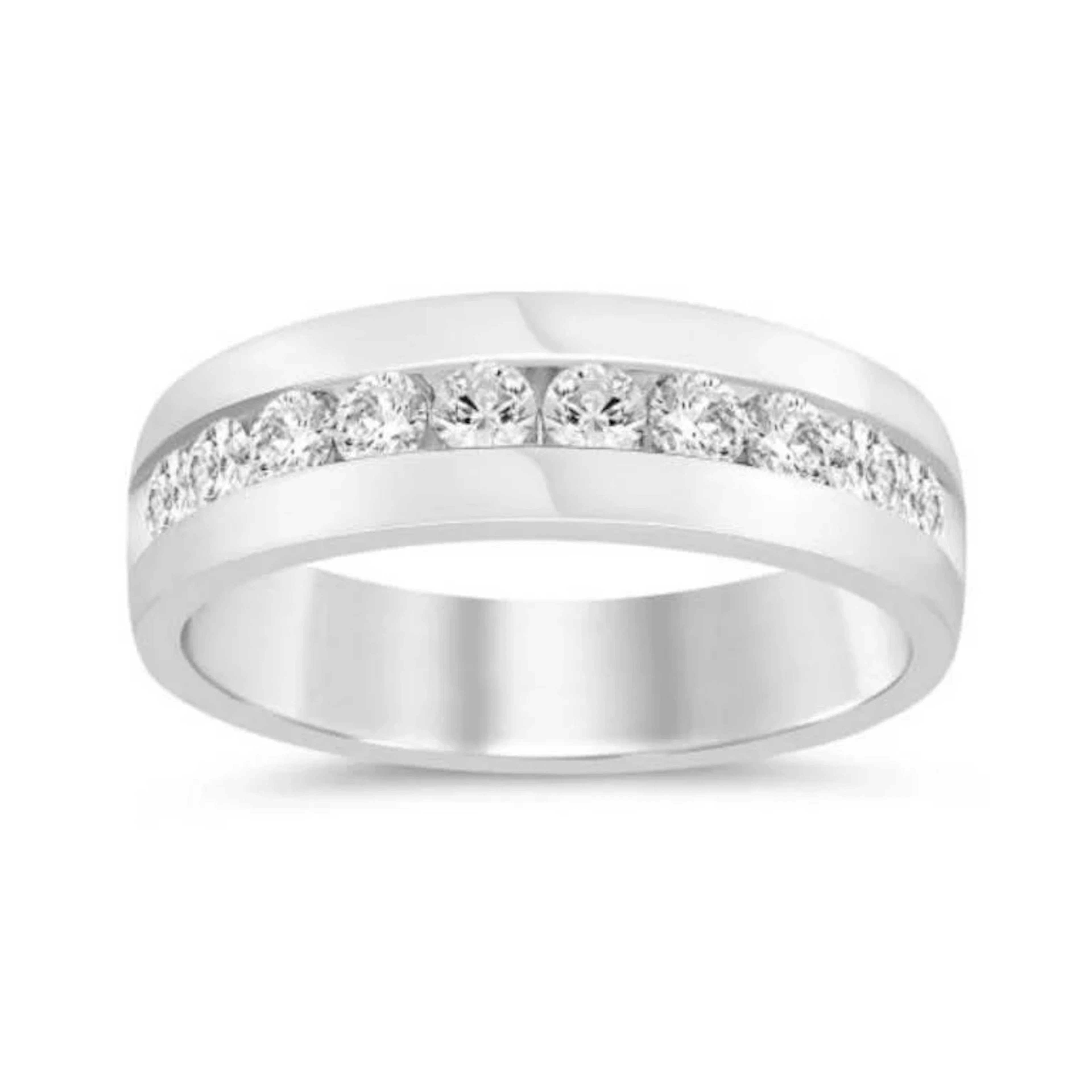 Gold & Round White Diamond 3.10 Cts Eternity Ring