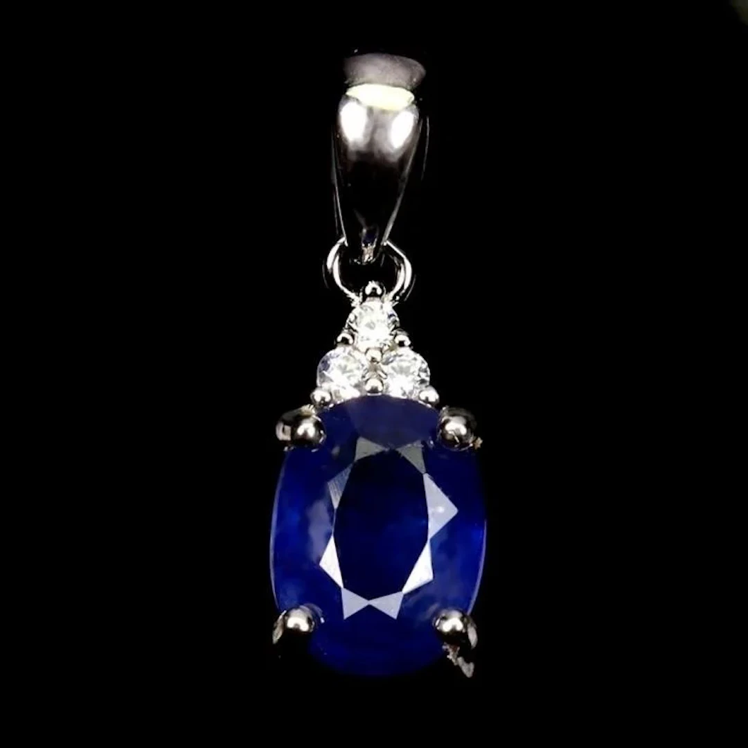 Natural Intense Blue Sapphire Pendant