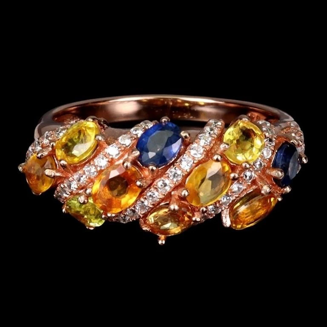 Natural Multi Color Sapphire Ring