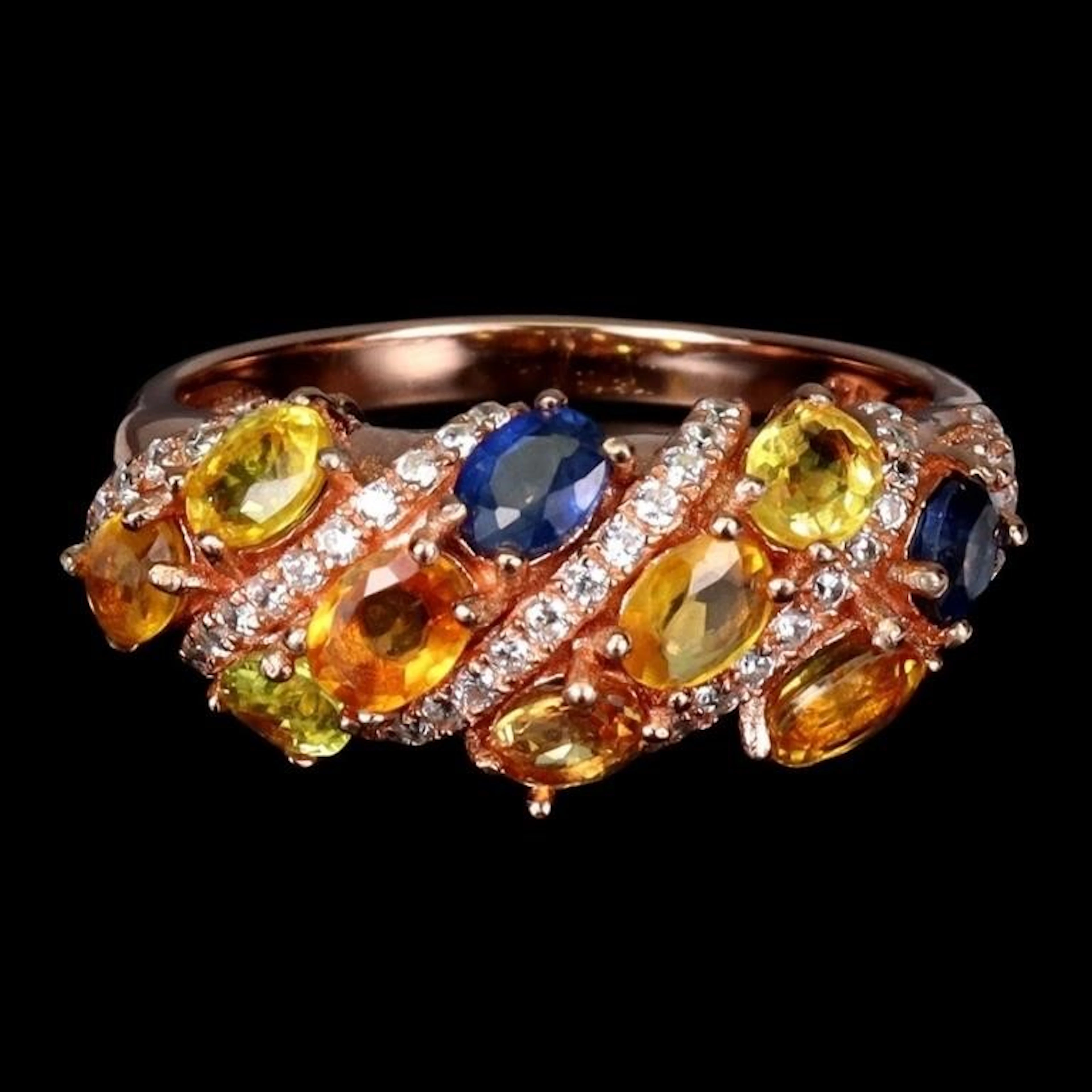 Natural Multi Color Sapphire Ring