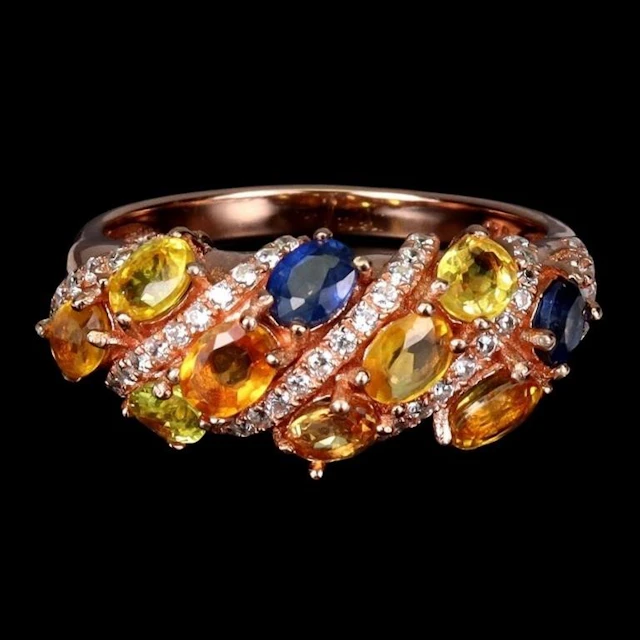 Natural Multi Color Sapphire Ring