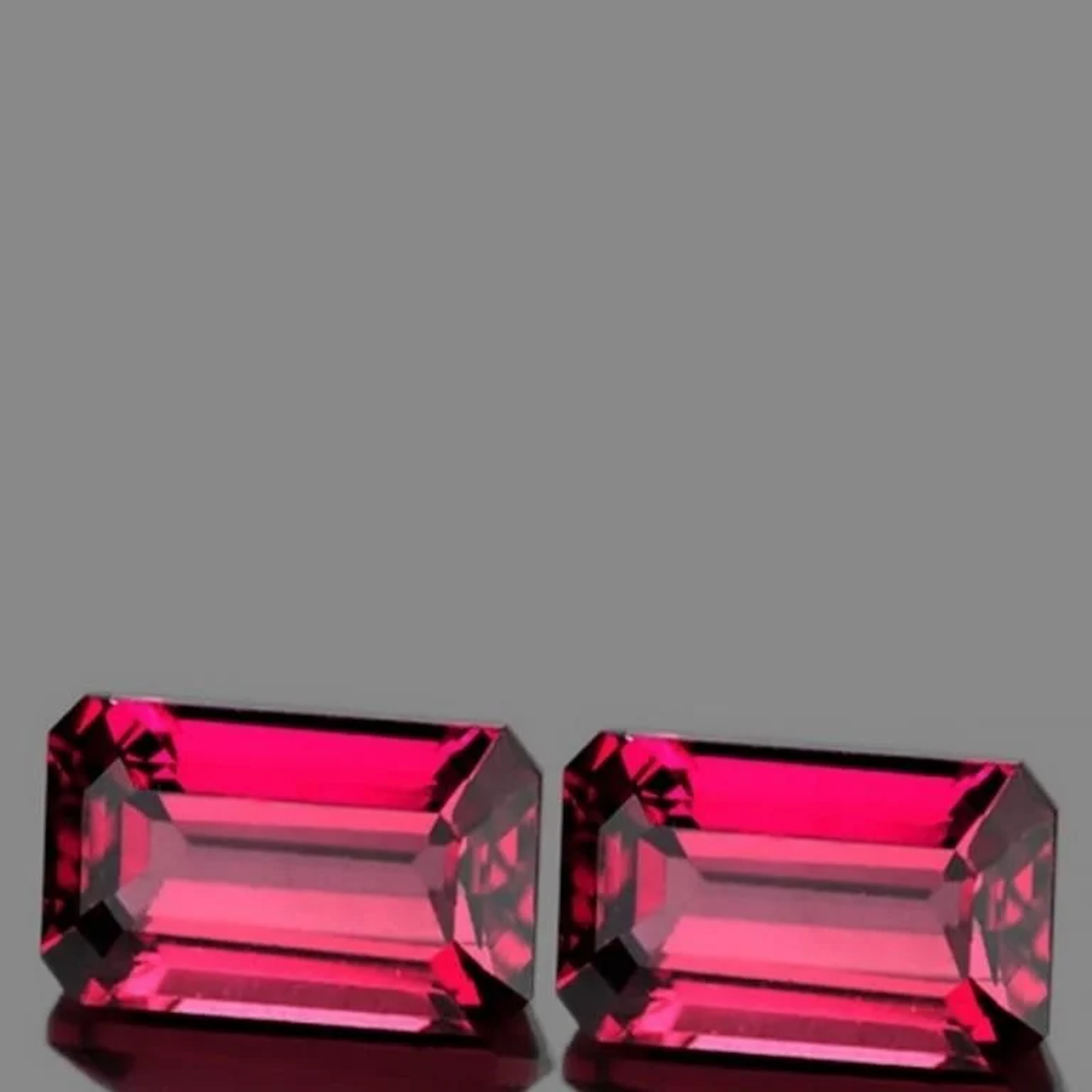 Natural Raspberry Pink Rhodolite Garnet Pair [Flaw