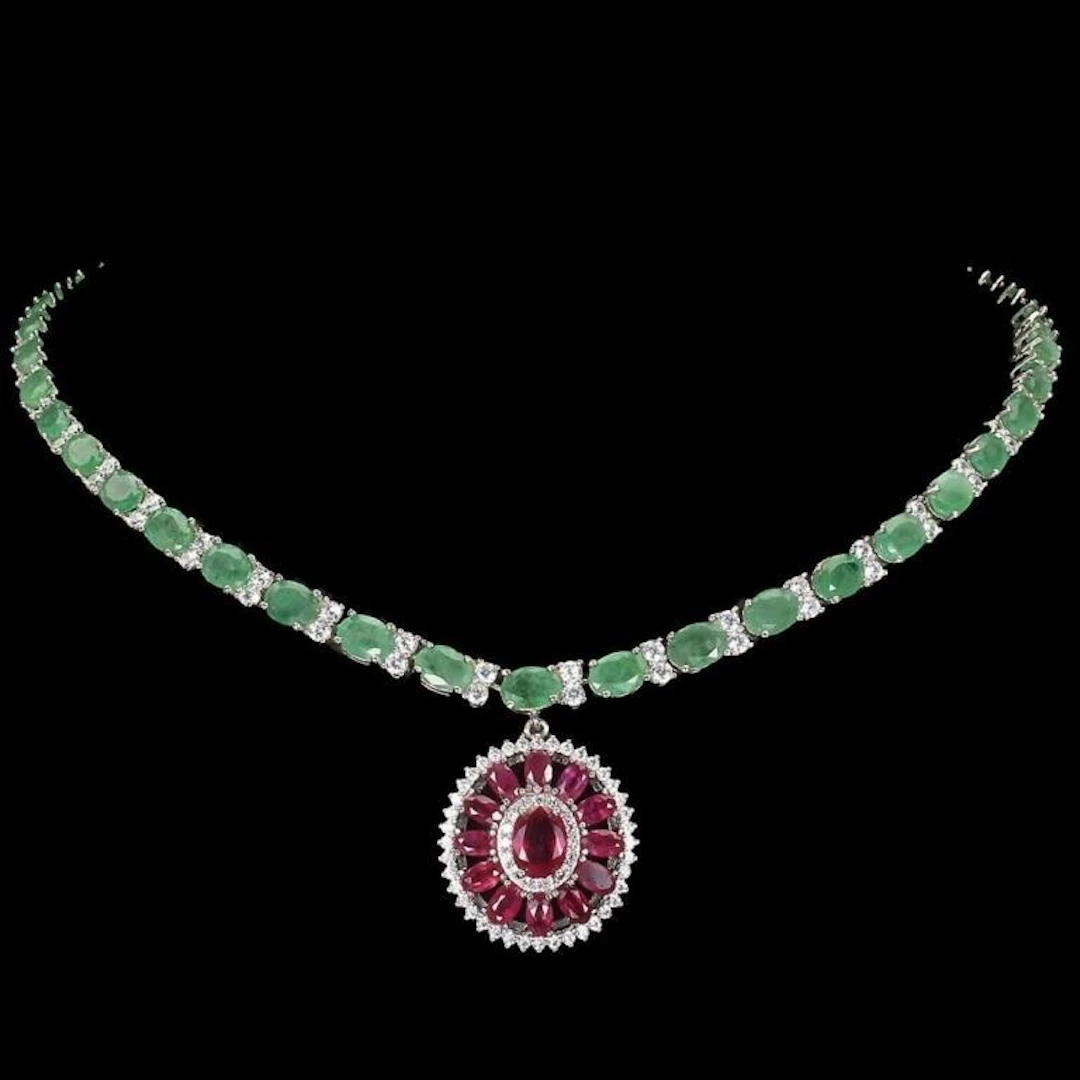 Natural Pigeon Blood Red Ruby & Colombian Emerald
