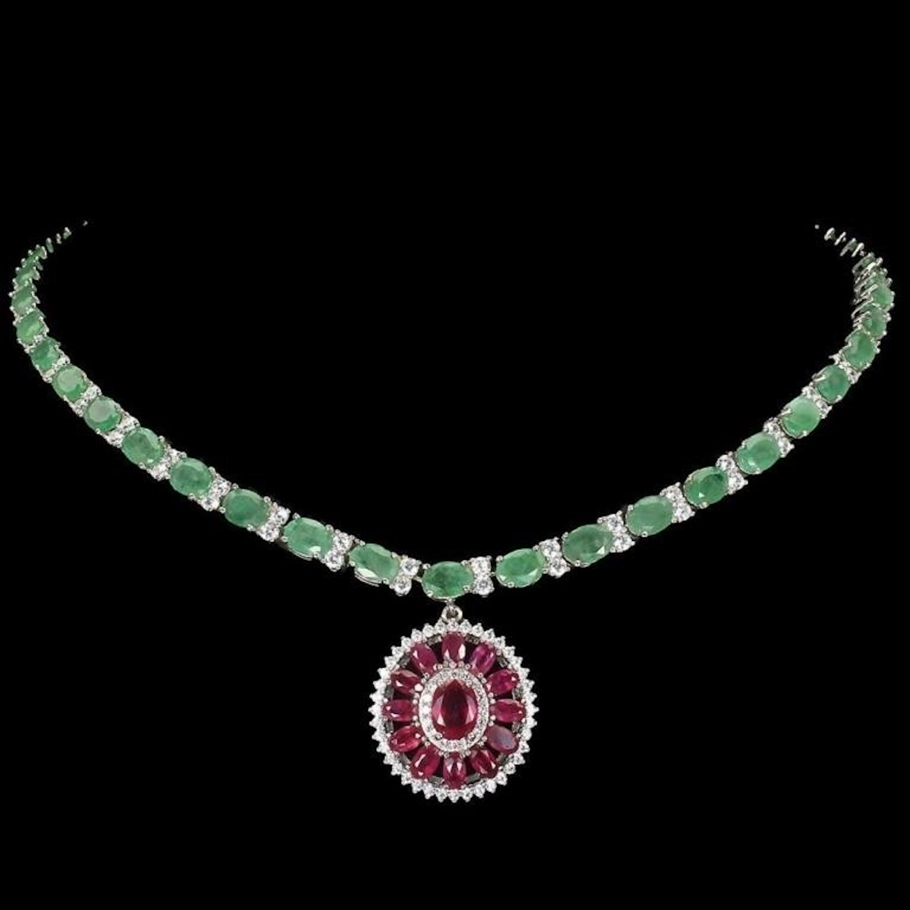 Natural Pigeon Blood Red Ruby & Colombian Emerald