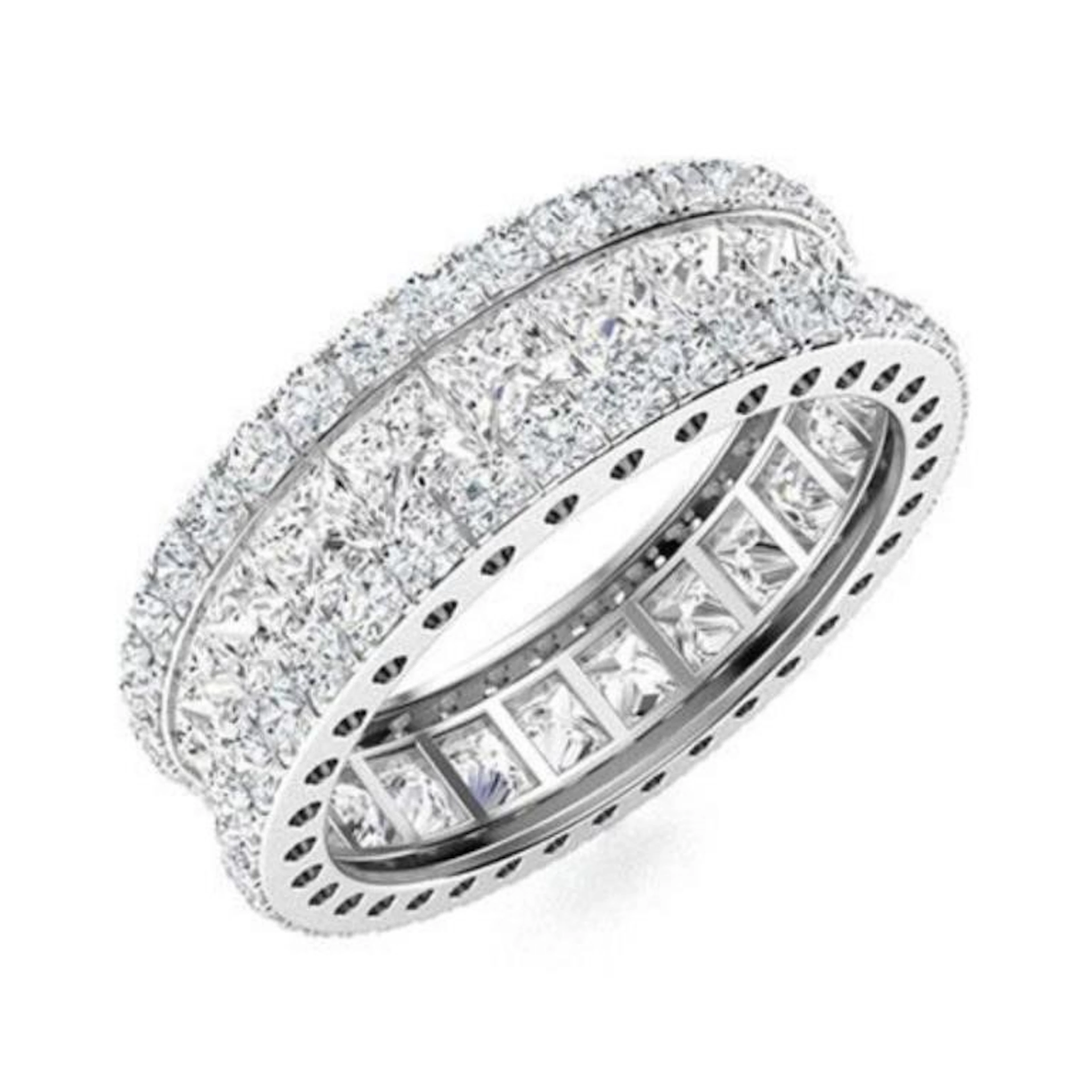 Gold & White Diamond 5.00 Cts Eternity Ring