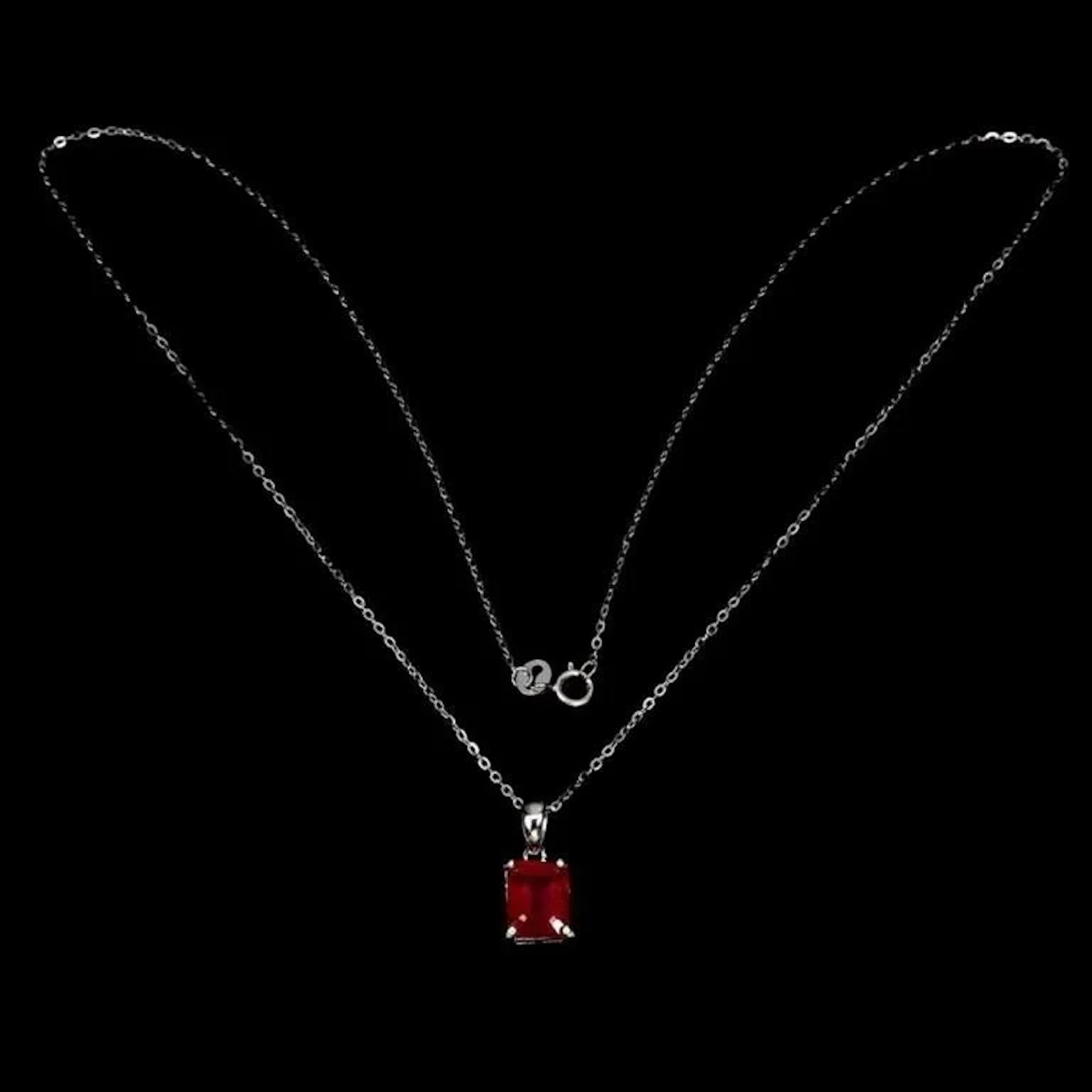 Natural Pigeon Blood Red Octagon Ruby Necklace