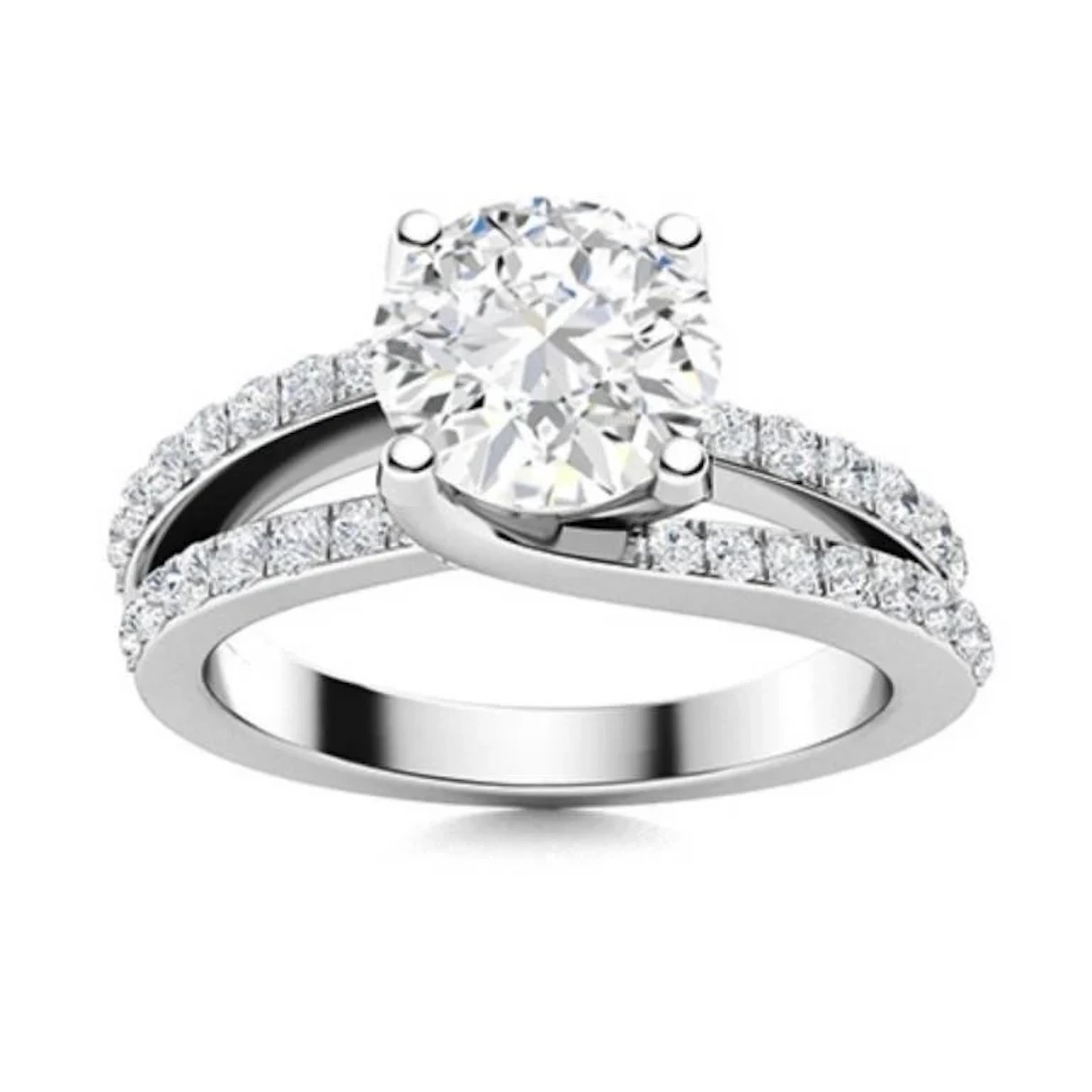 Gold & Brilliant White Diamond 2.50 Cts Ring - E/V