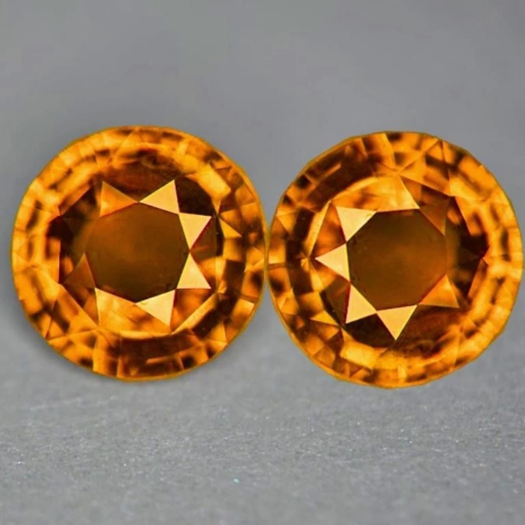 Natural Fanta Orange Spessartite Garnet Pair { VV