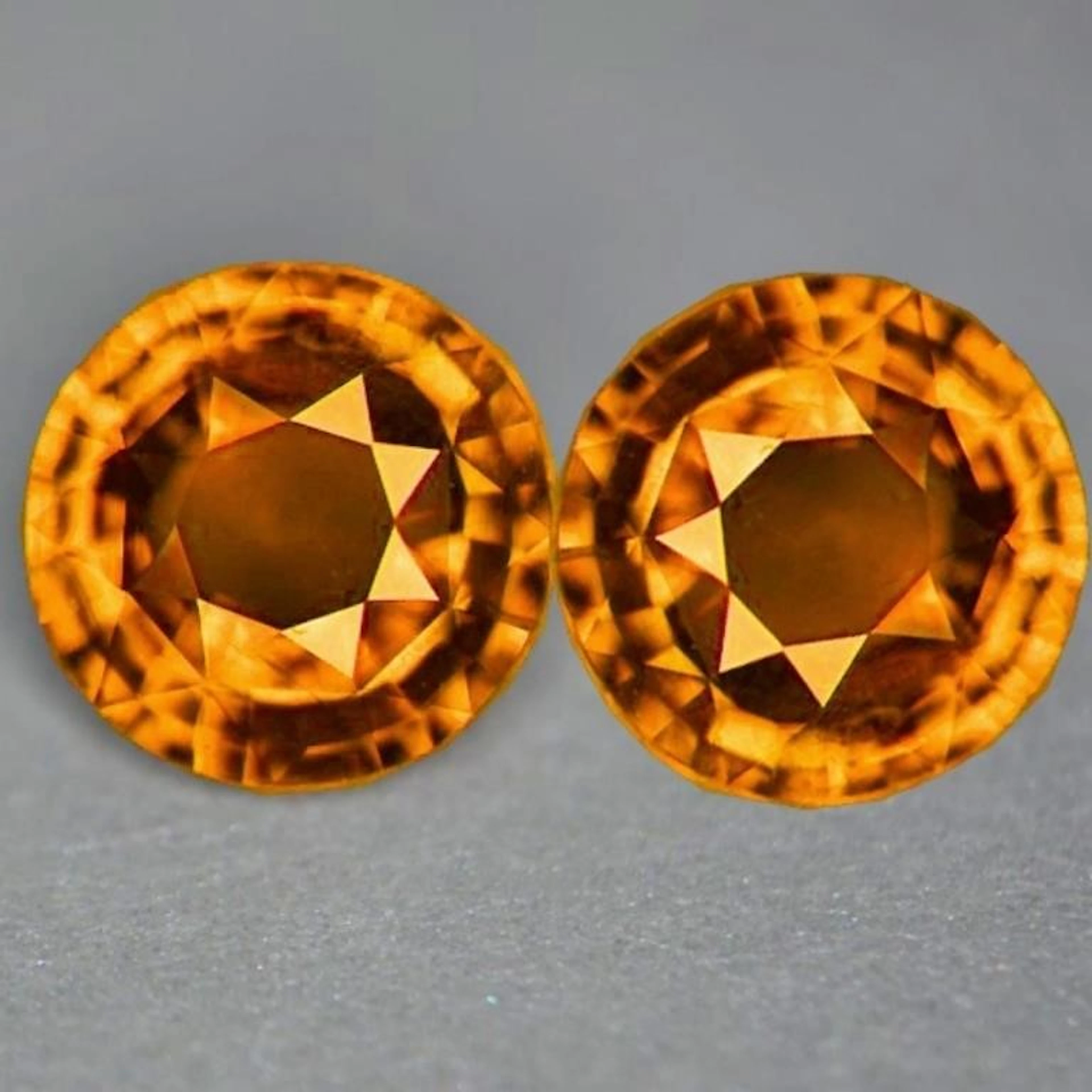 Natural Fanta Orange Spessartite Garnet Pair { VV