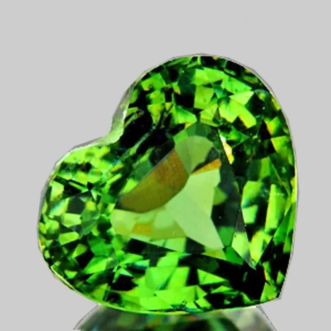 Natural Premium Green Demantoid Heart {Flawless-V