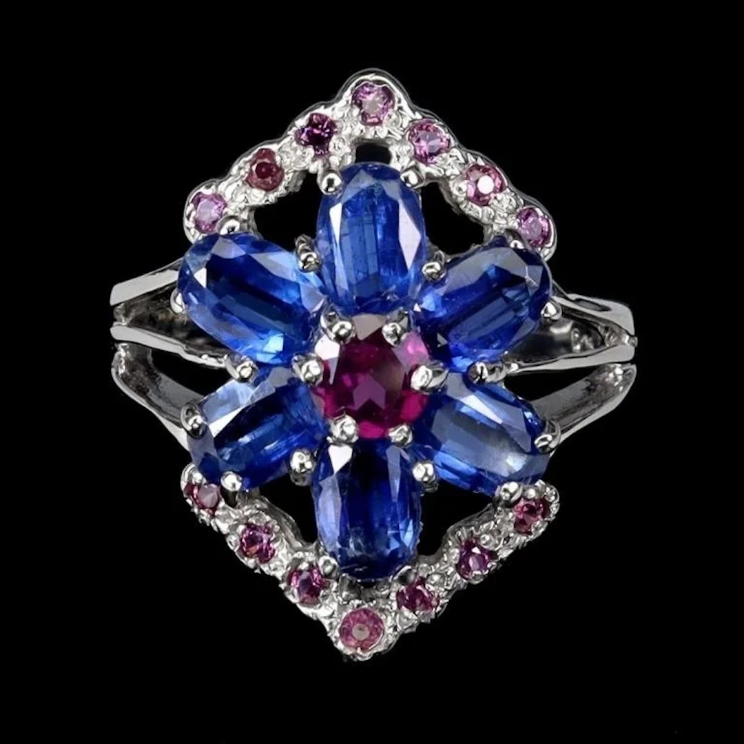 Natural Cornflower Blue Kyanite Rhodolite Garnet R
