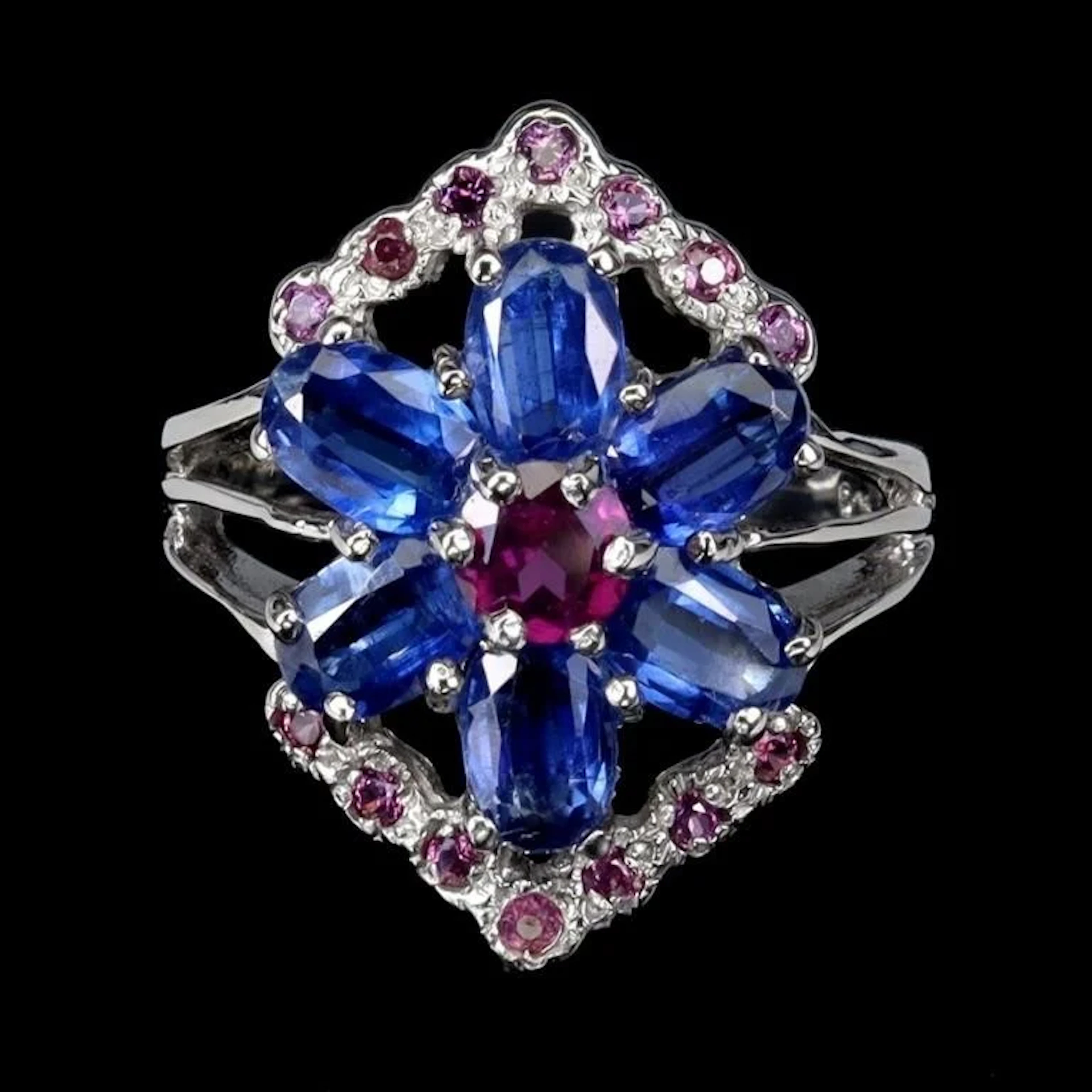 Natural Cornflower Blue Kyanite Rhodolite Garnet R