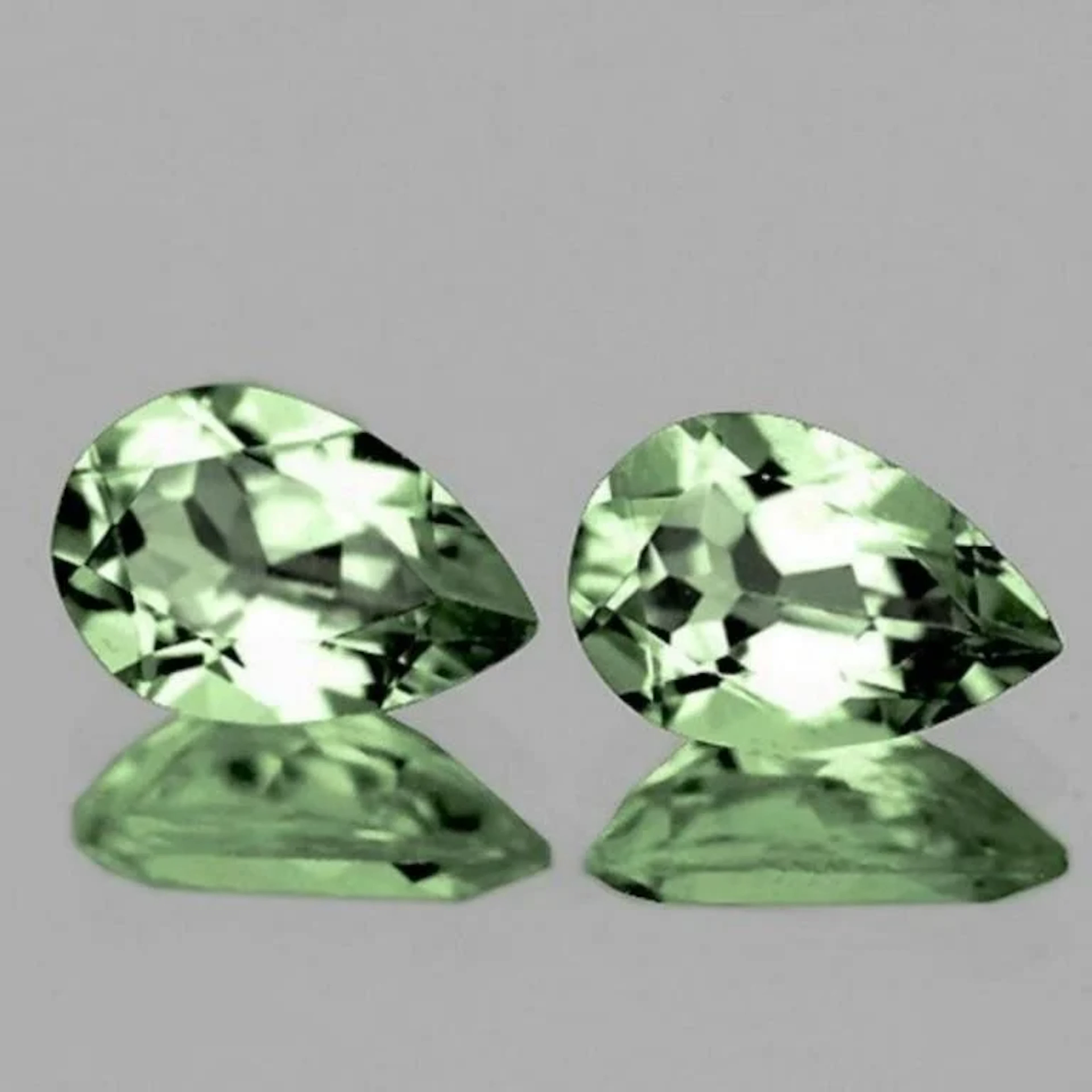 NATURAL GREEN AMETHYST Pair 13x9 MM - Flawless