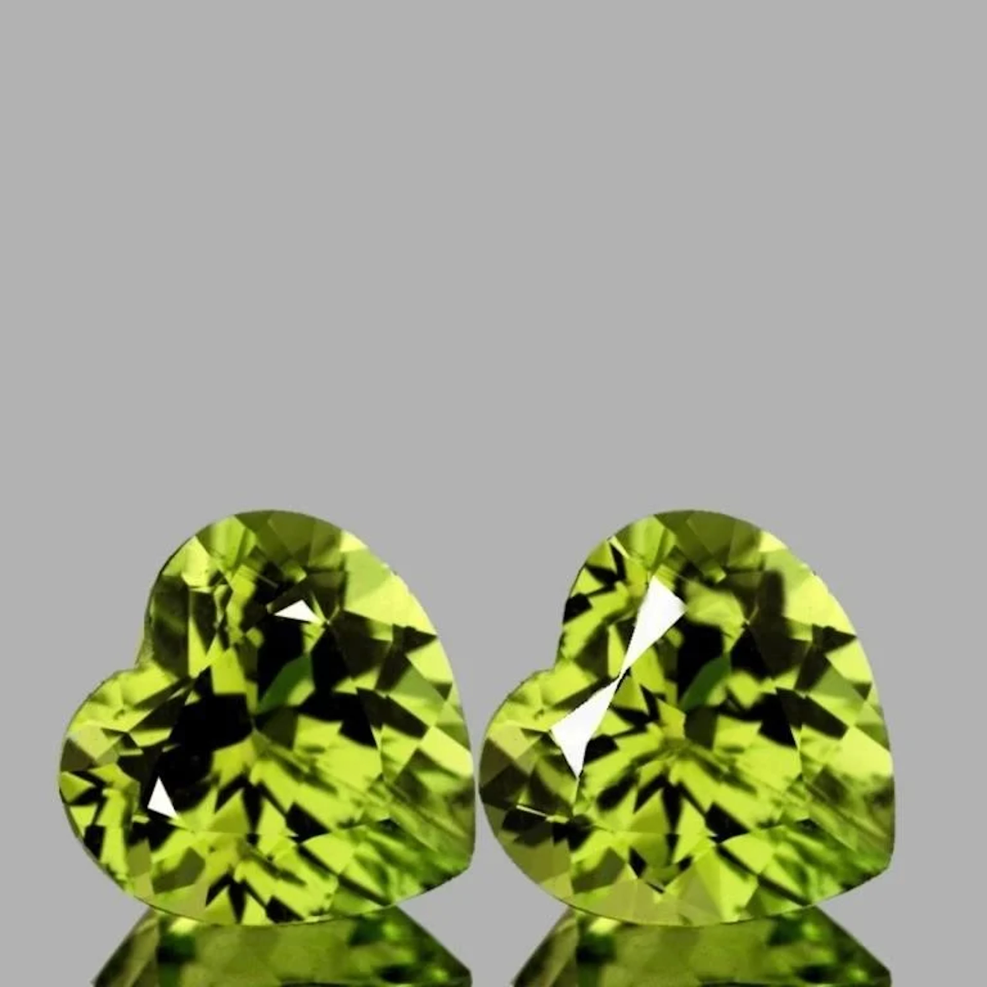 Natural Green Yellow Mali Garnet Heart Pair {Flawl