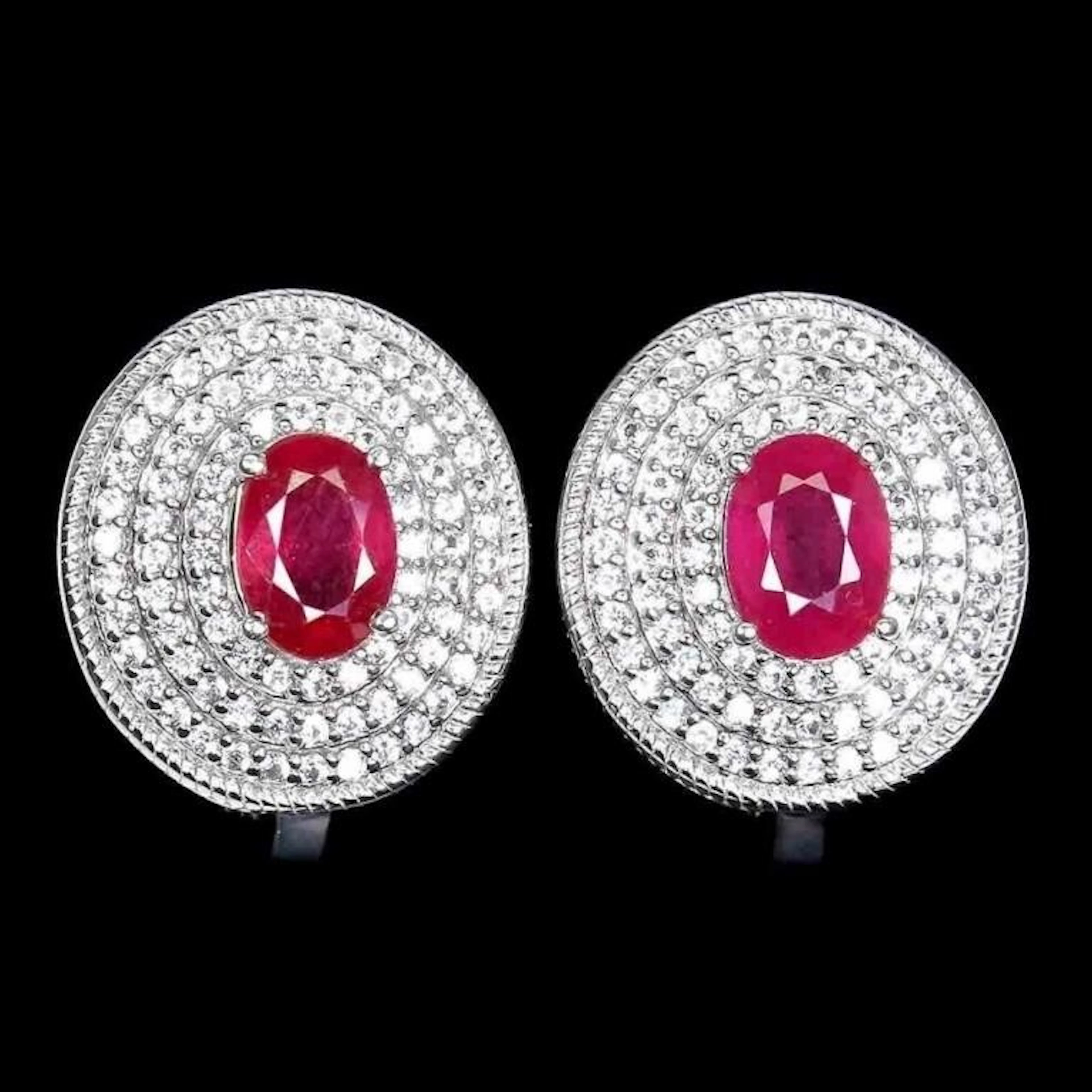 Natural Stunning Red Ruby Earrings