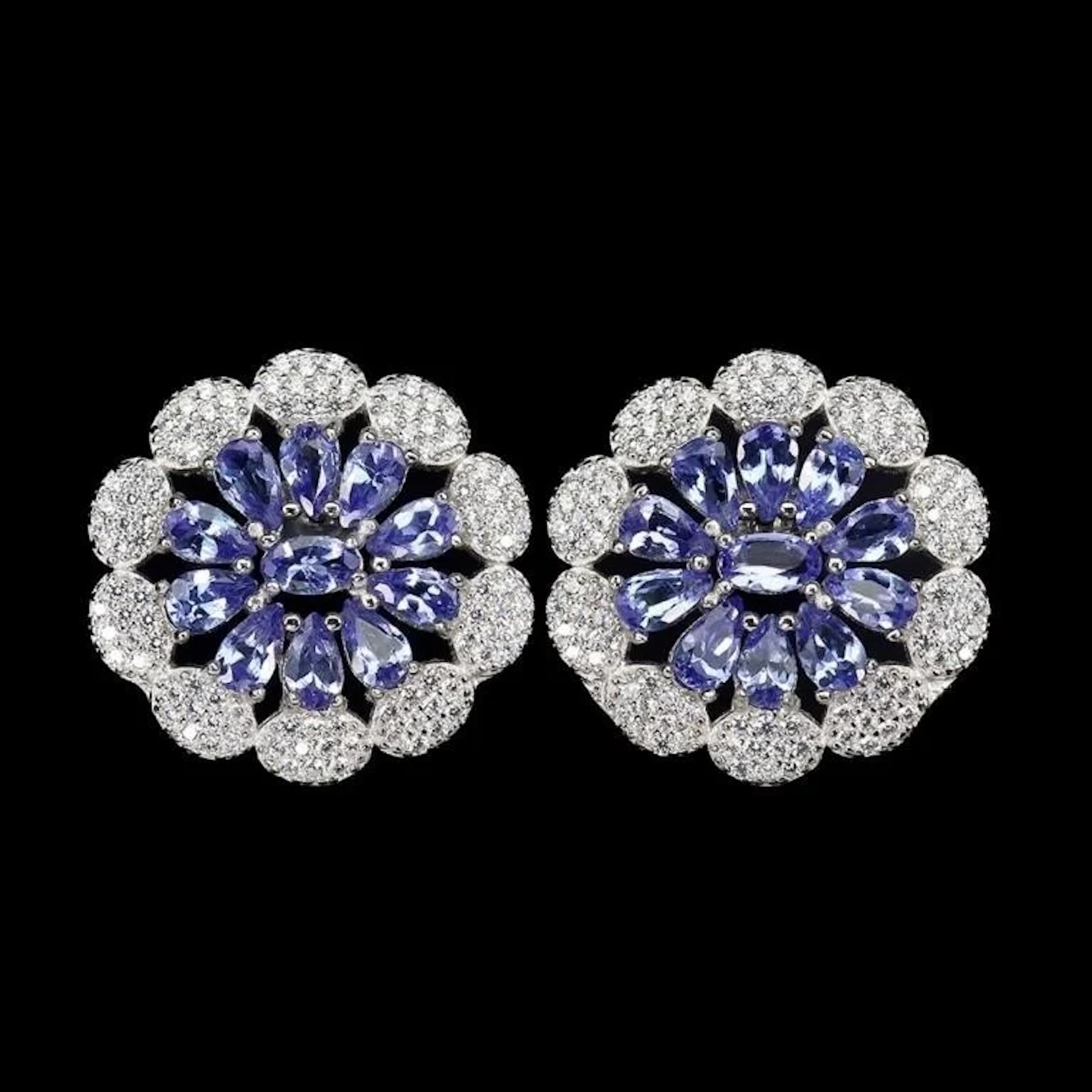 Natural Unheated Tanzanite Earrings