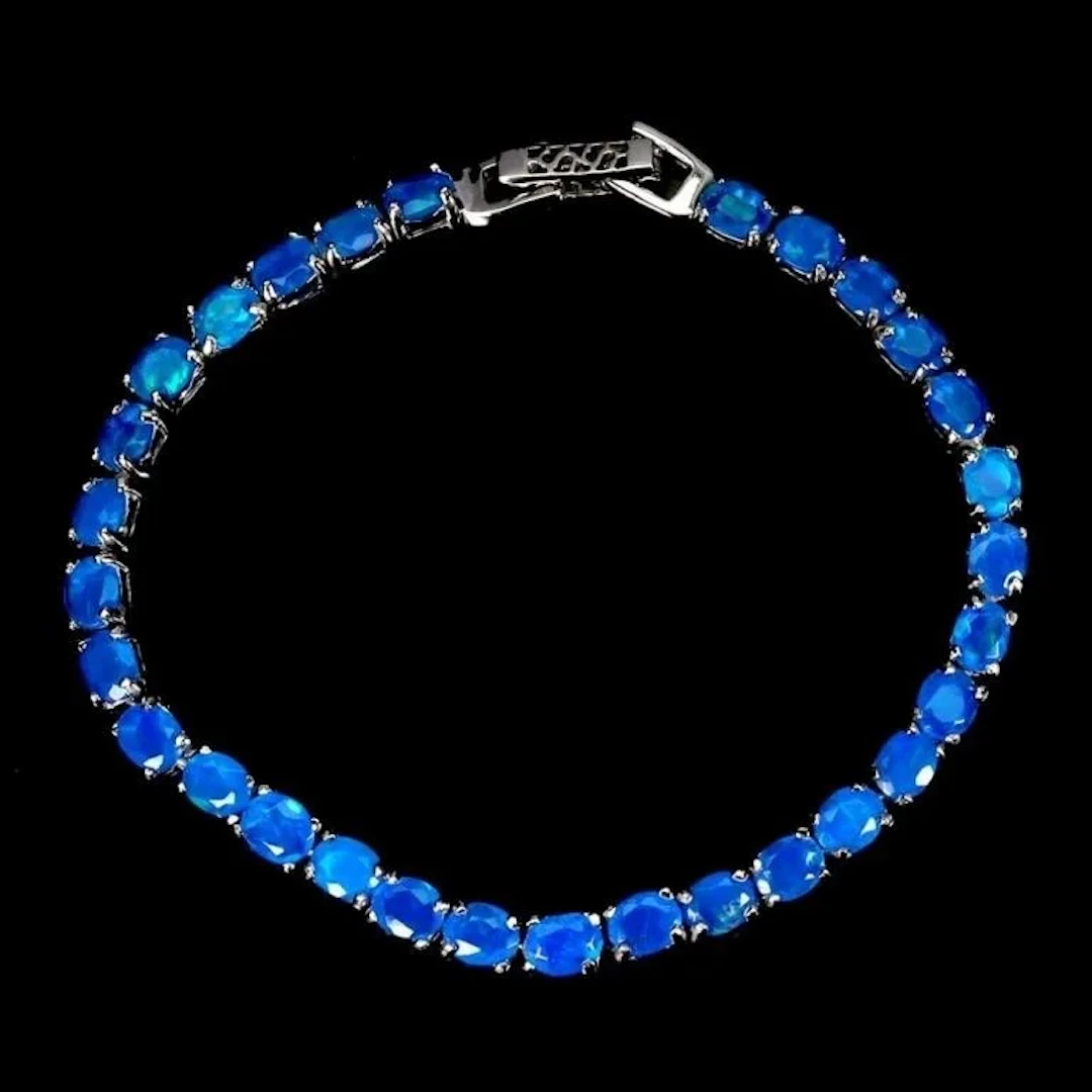 Natural Ethopian Blue Opal Bracelet