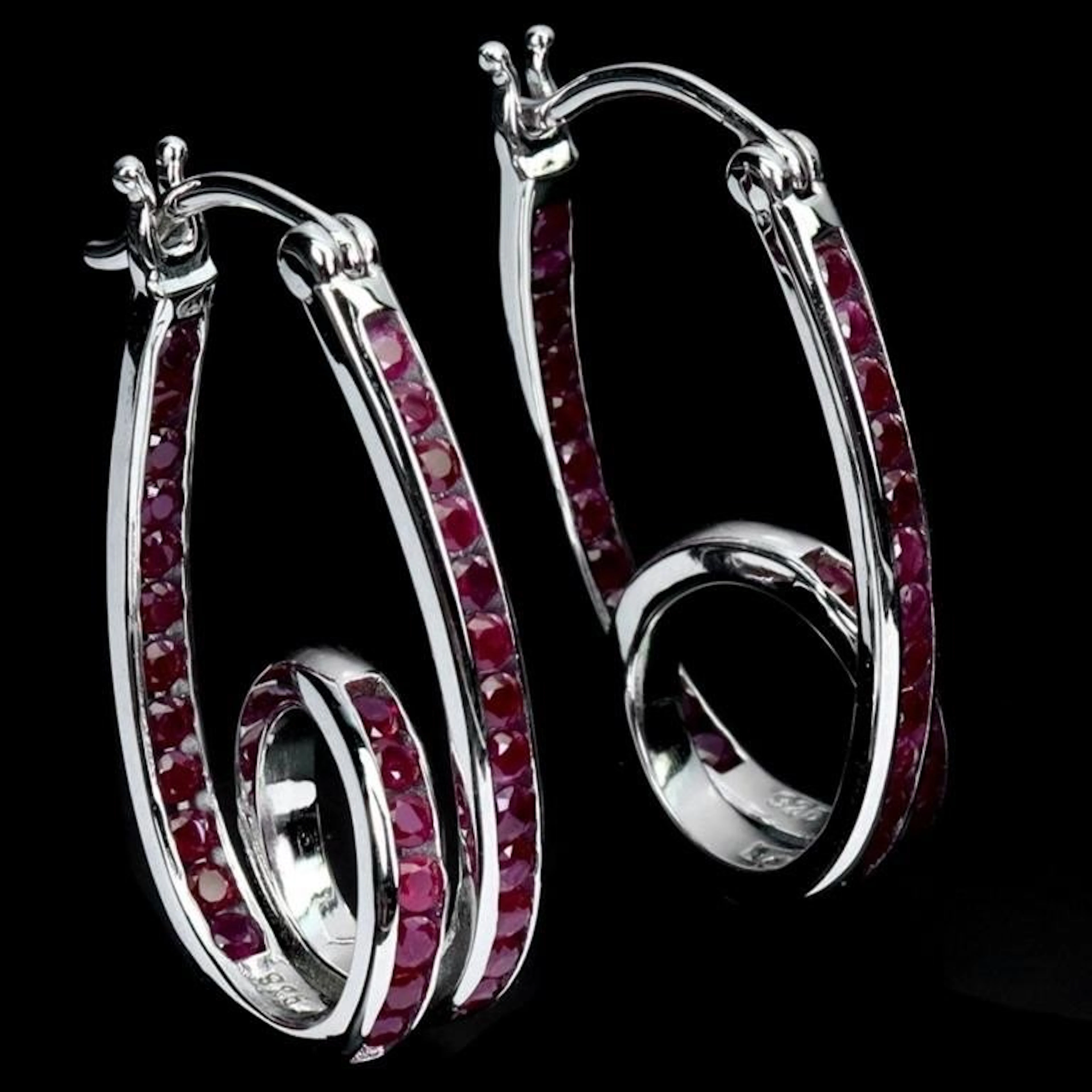 Natural Burma Red Ruby Earrings